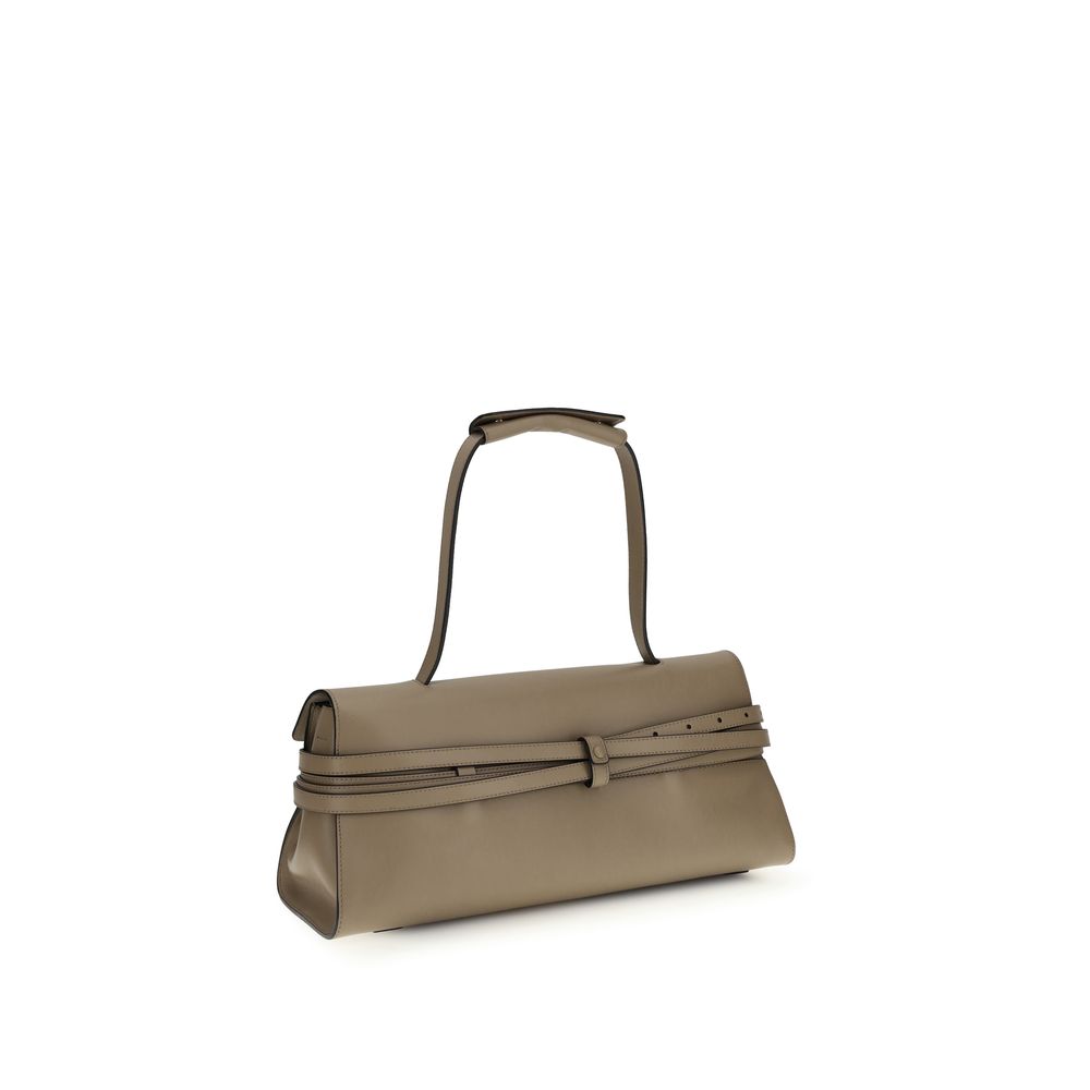 Moschino Beige Kalbsleder Bos Taurus Schultertasche