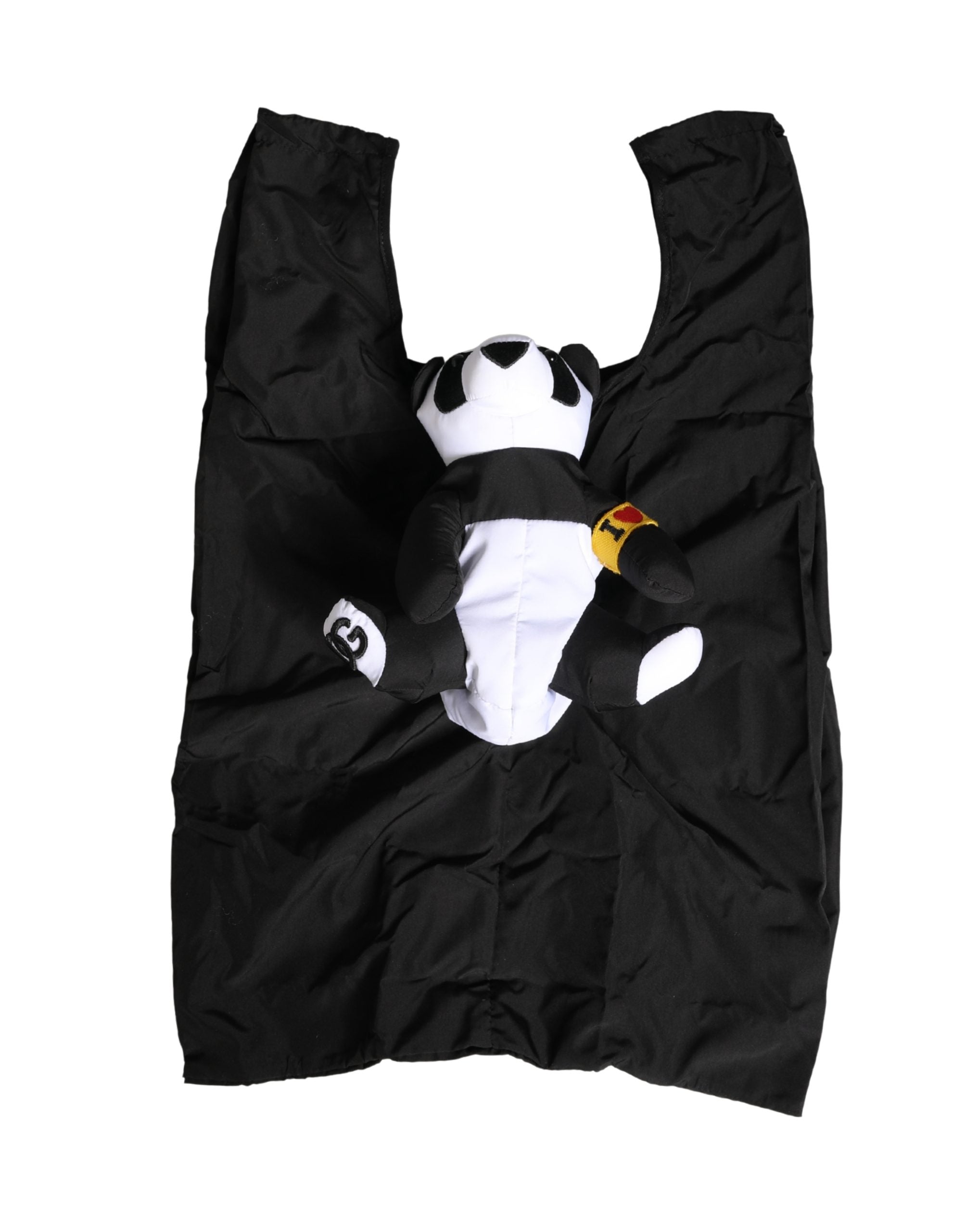 Dolce & Gabbana Herren Schwarze Polyester Panda Stofftasche "Ecobag"