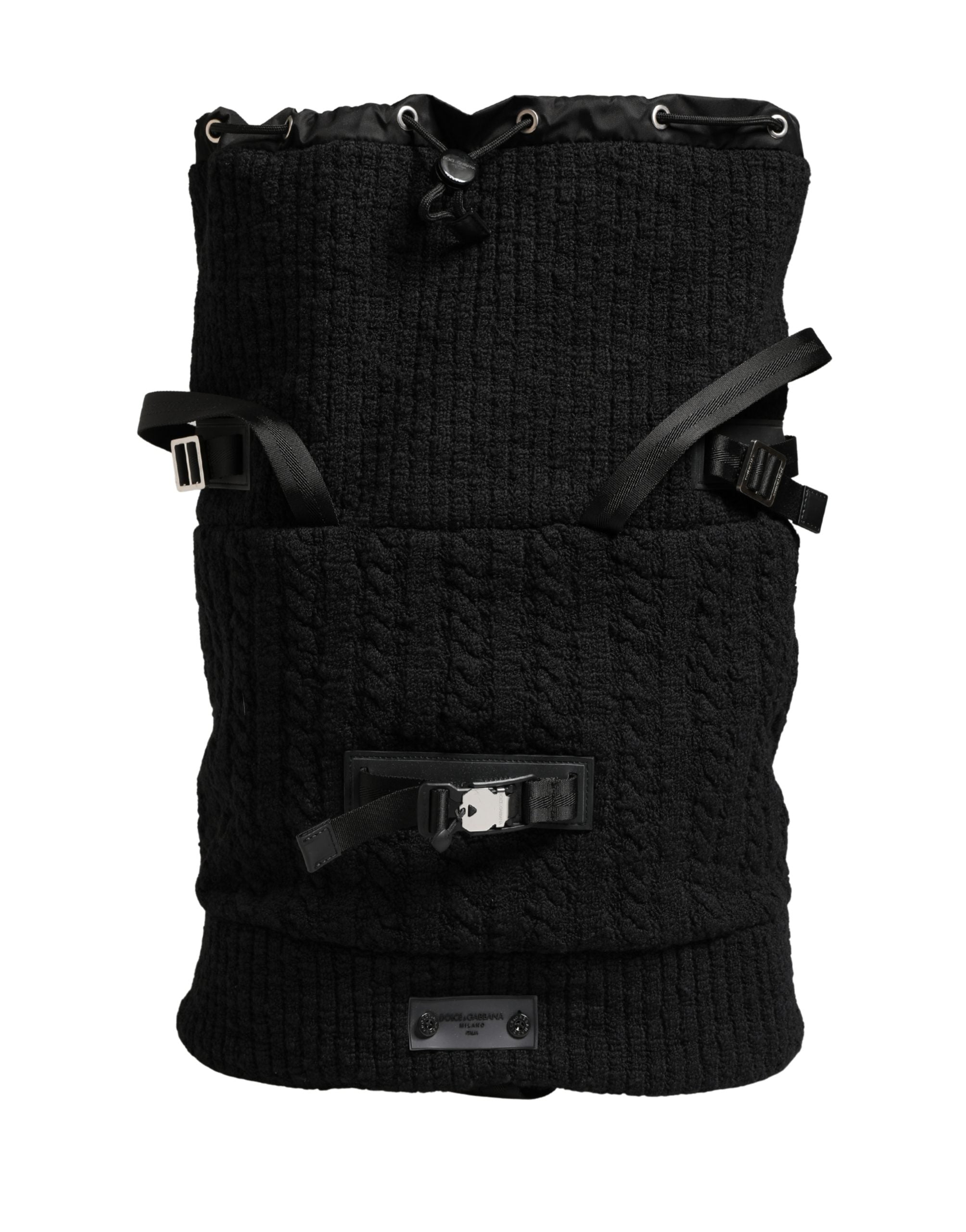 Dolce & Gabbana Schwarzer Rucksack aus Trikot-Wollmischung für Reisen