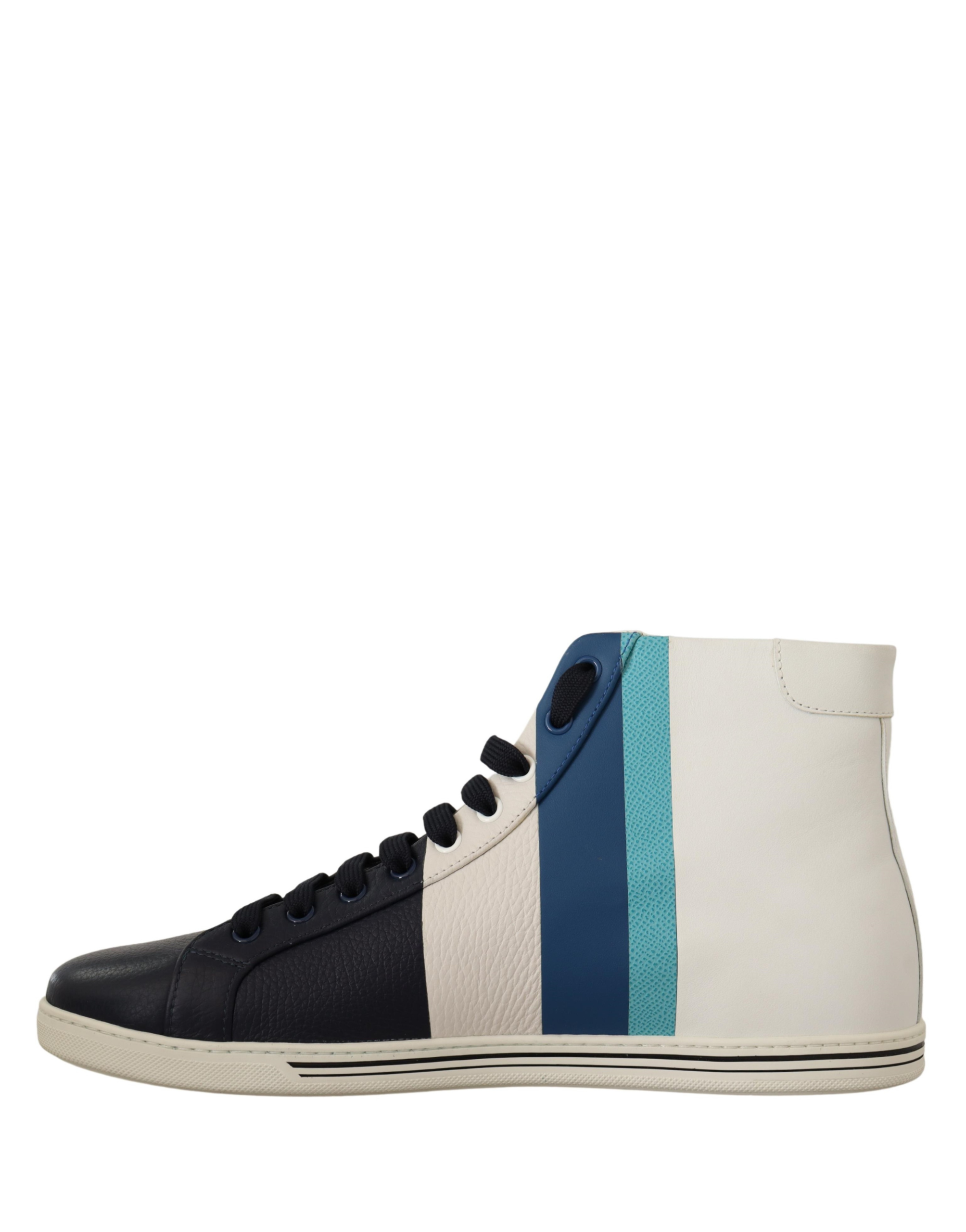 Dolce & Gabbana Mehrfarbige Leder Mid-Top Sneaker Schuhe