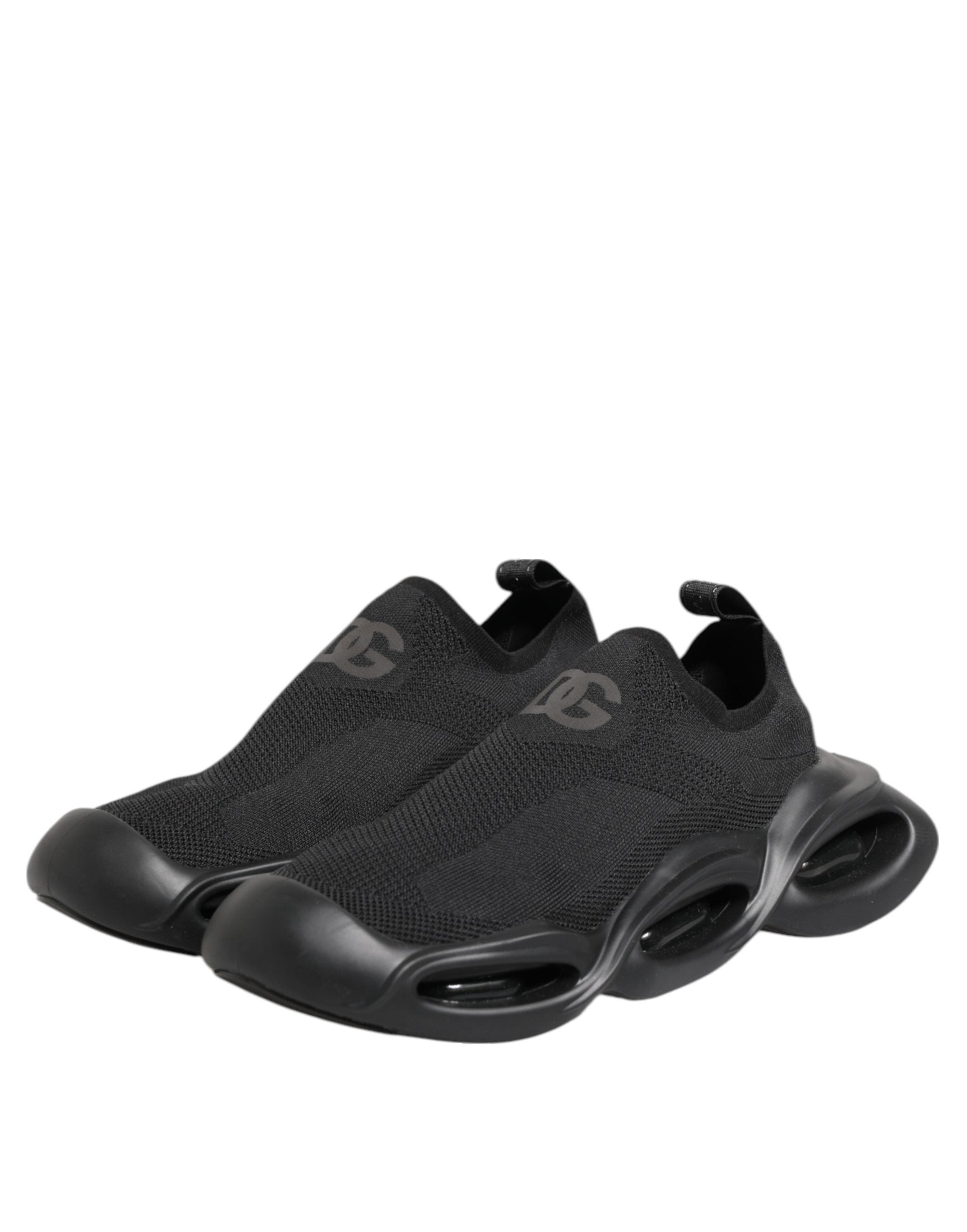 Dolce & Gabbana Schwarze Slip-On Wave Low-Top Sneaker Schuhe