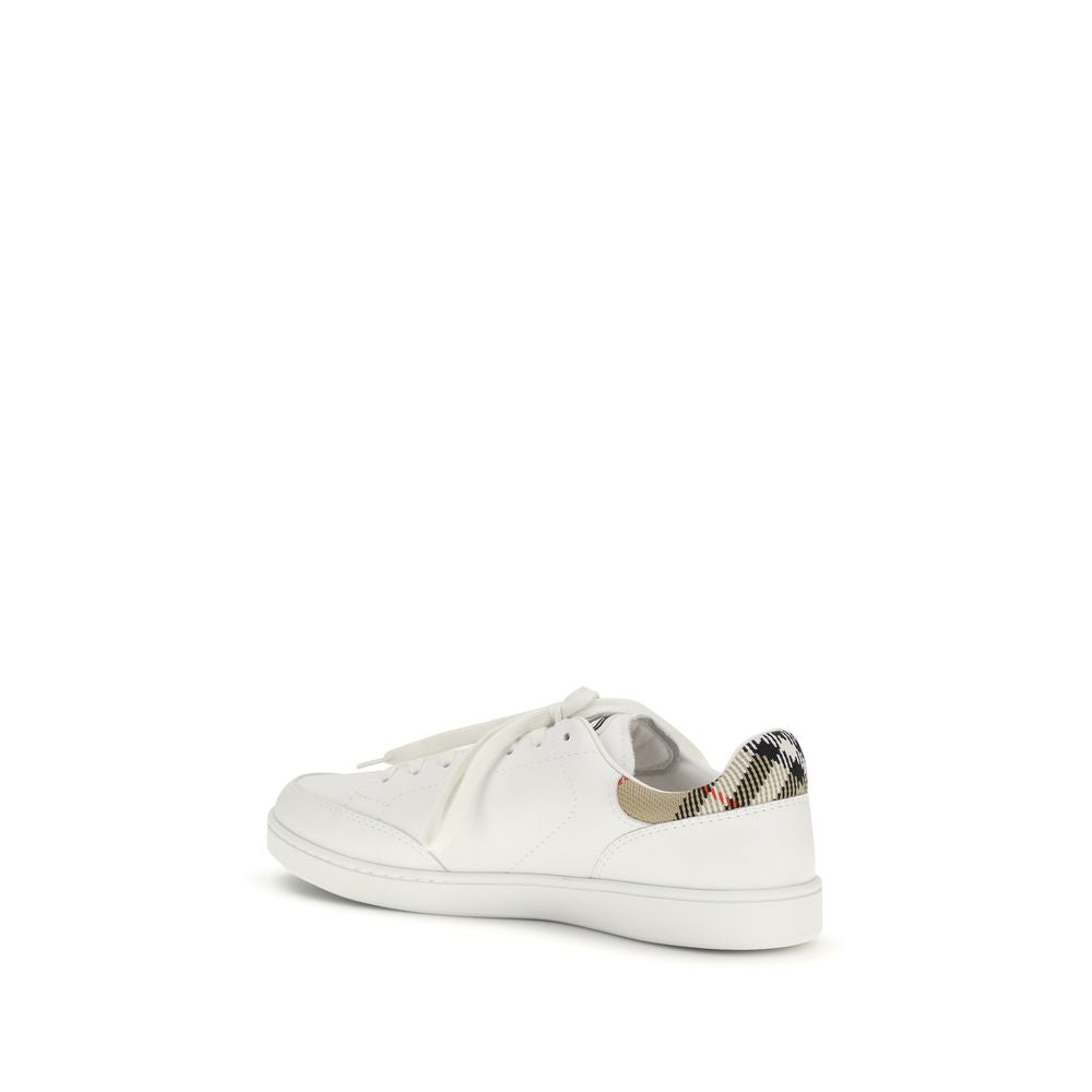 Burberry Weiße Low-Top-Sneaker aus Kalbsleder Bos Taurus