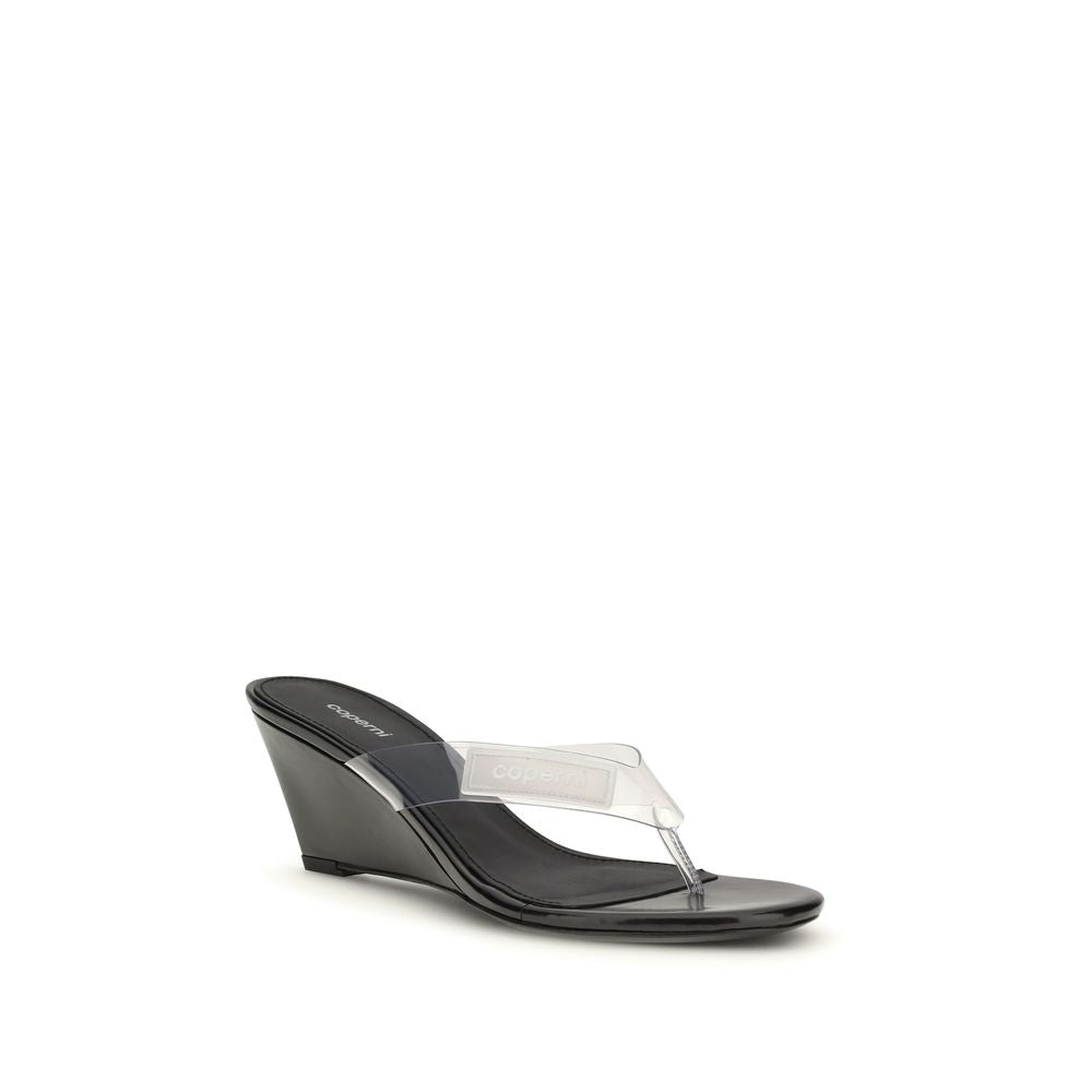Coperni Schwarze PVC Flip-Flop Sandalen