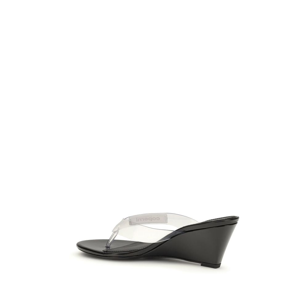 Coperni Schwarze PVC Flip-Flop Sandalen