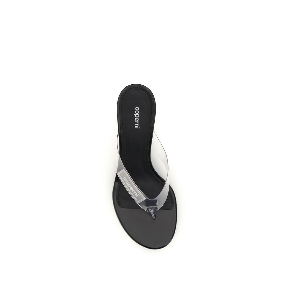 Coperni Schwarze PVC Flip-Flop Sandalen