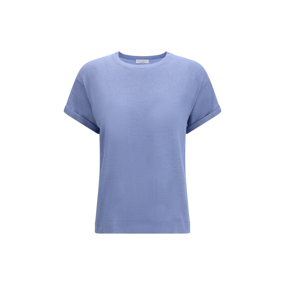 Brunello Cucinelli Blaues Nylon-T-Shirt