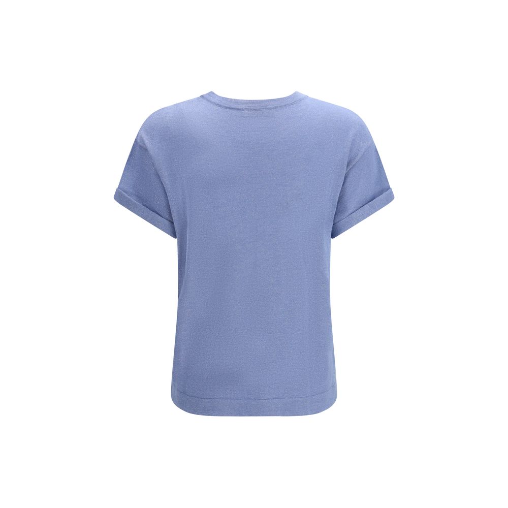 Brunello Cucinelli Blaues Nylon-T-Shirt