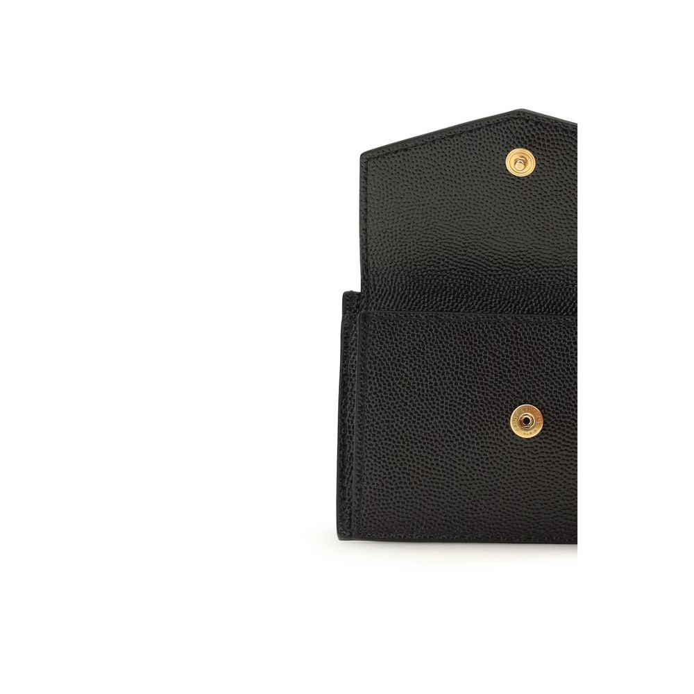 Saint Laurent Schwarzes Kalbsleder Bos Taurus Portemonnaie