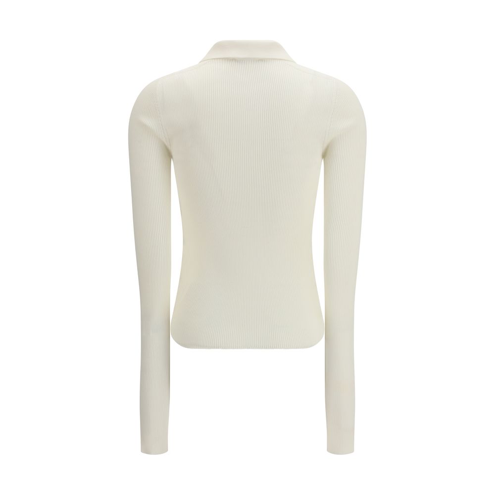 RIER Weißes Poloshirt aus Seide