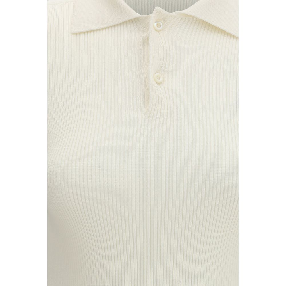 RIER Weißes Poloshirt aus Seide
