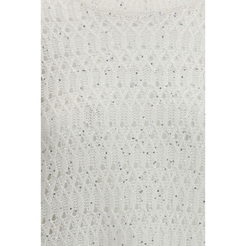 Brunello Cucinelli Weißes Seiden-Sweatshirt