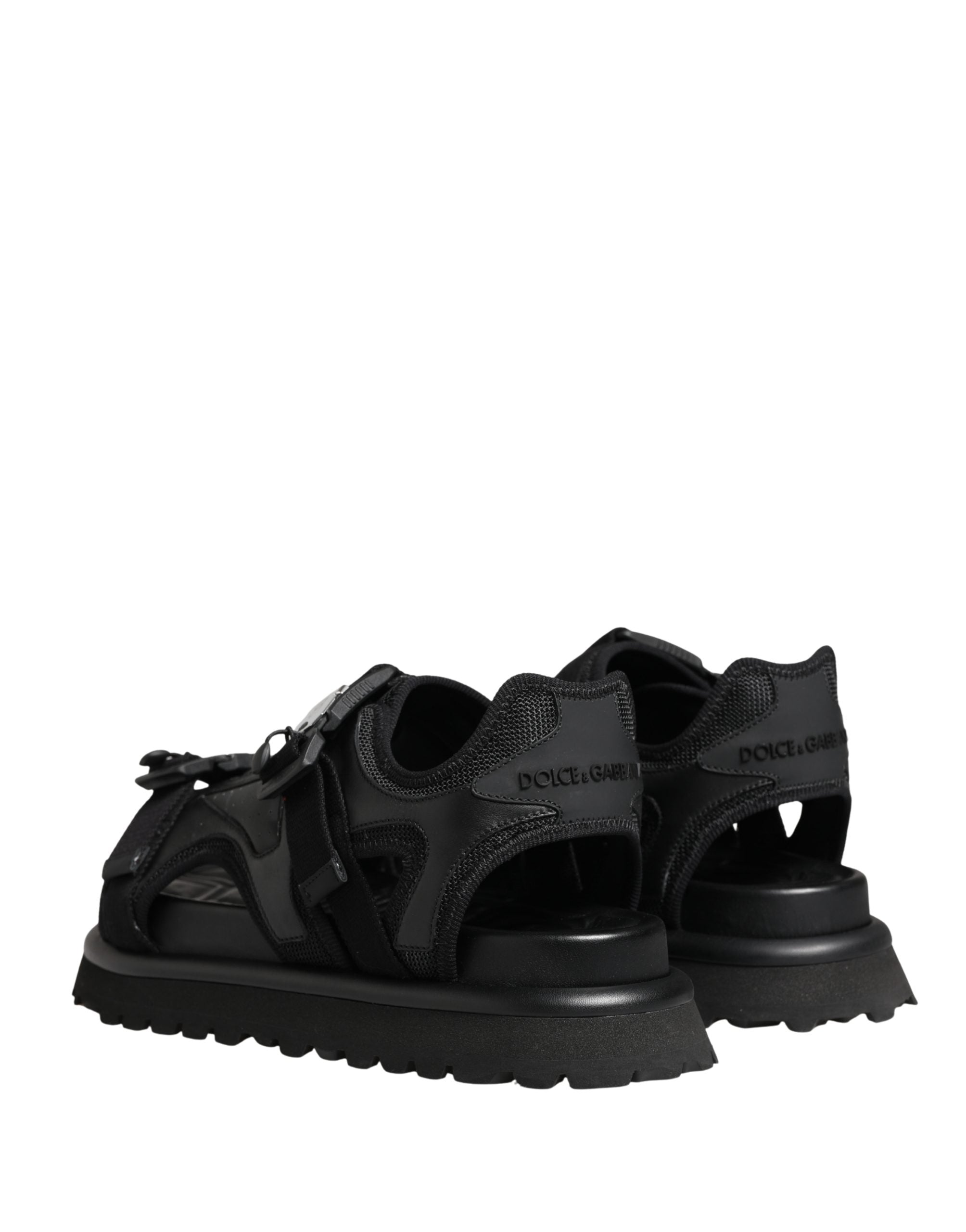 Dolce & Gabbana Schwarze Chunky Sandalen für Herren mit Logo-Details
