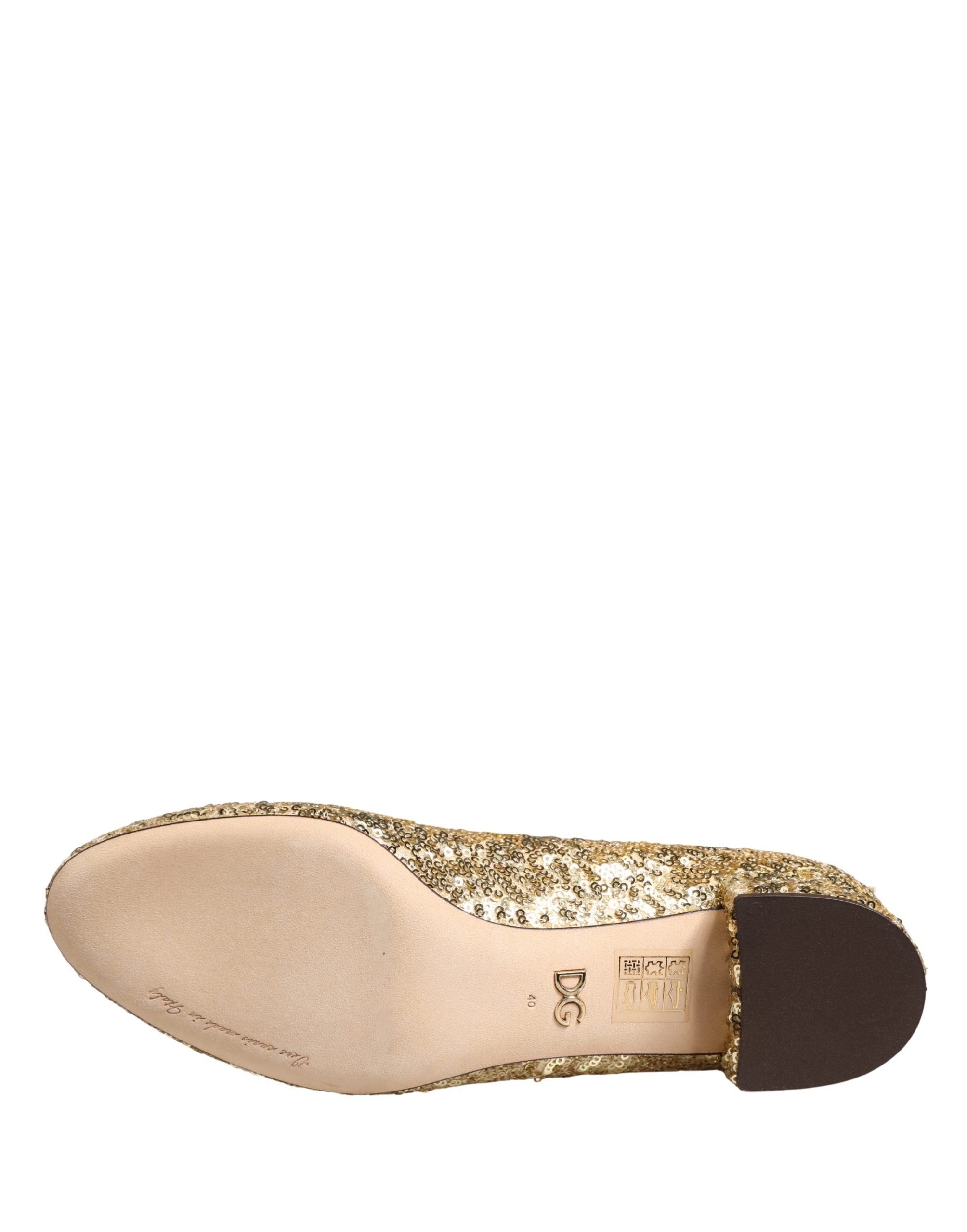 Dolce & Gabbana Kurze Stiefel mit goldenen Pailletten und Stretch-Anteil
