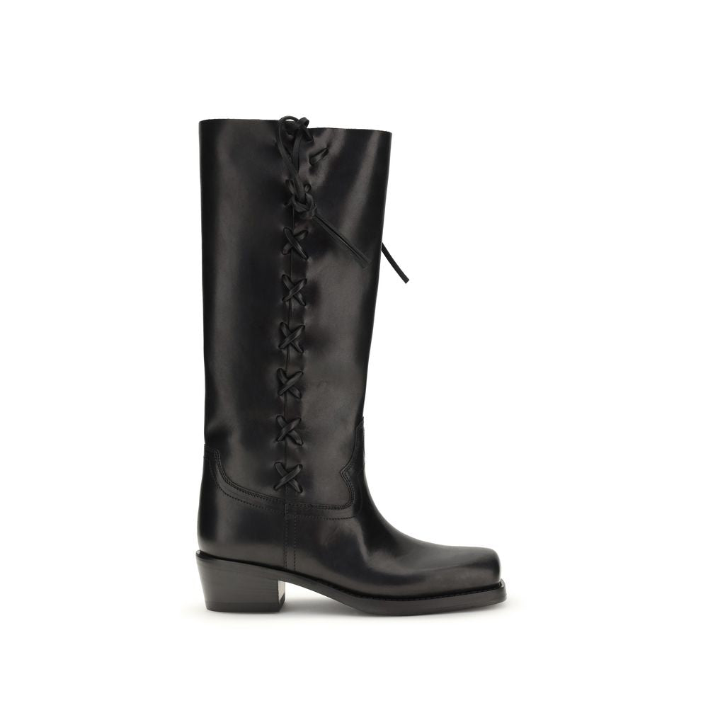 Paris Texas Schwarze Schnürstiefel aus Kalbsleder Bos Taurus