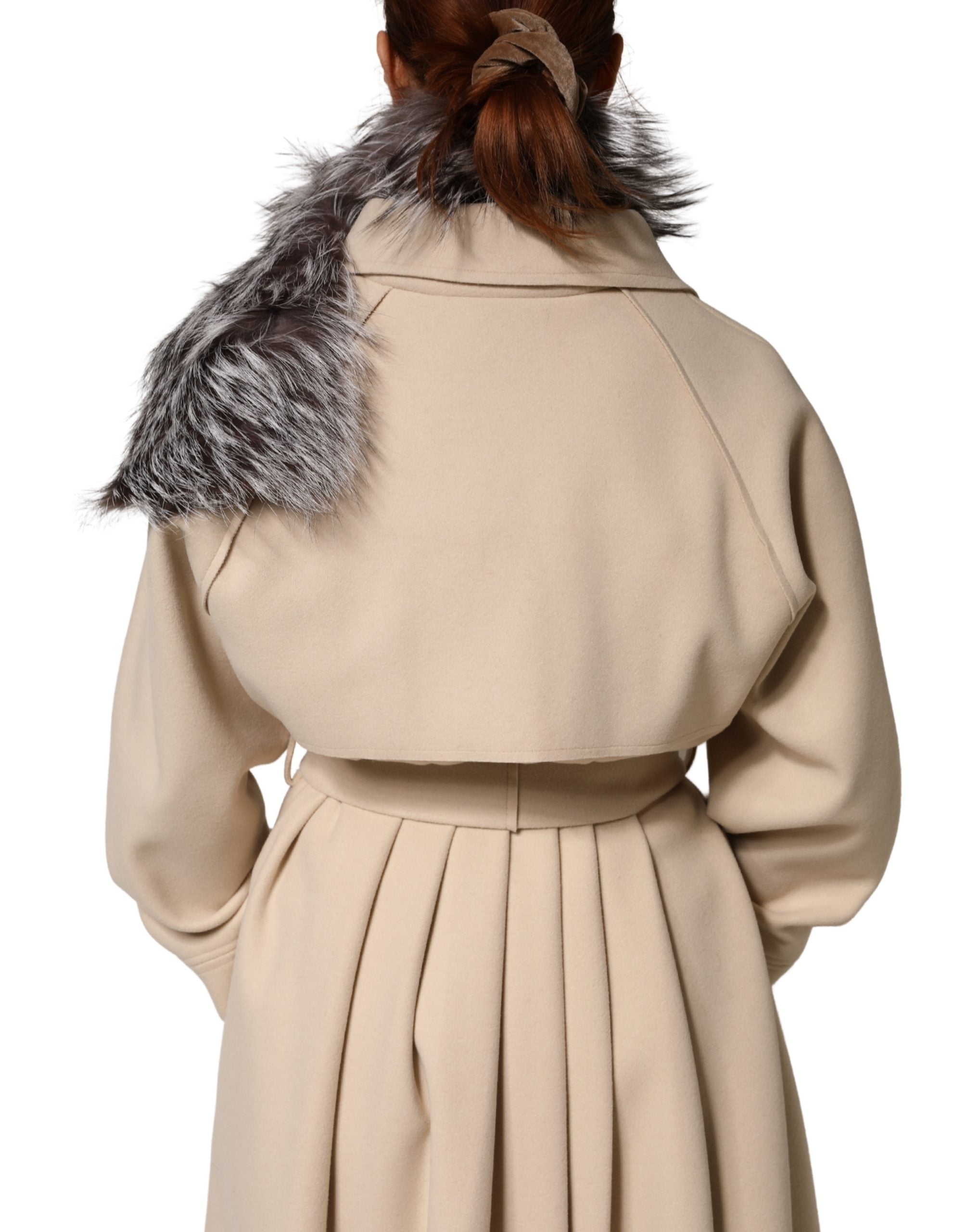 Dolce & Gabbana Grauer Fuchs Pelz Hals Wrap Warmer Winterschal