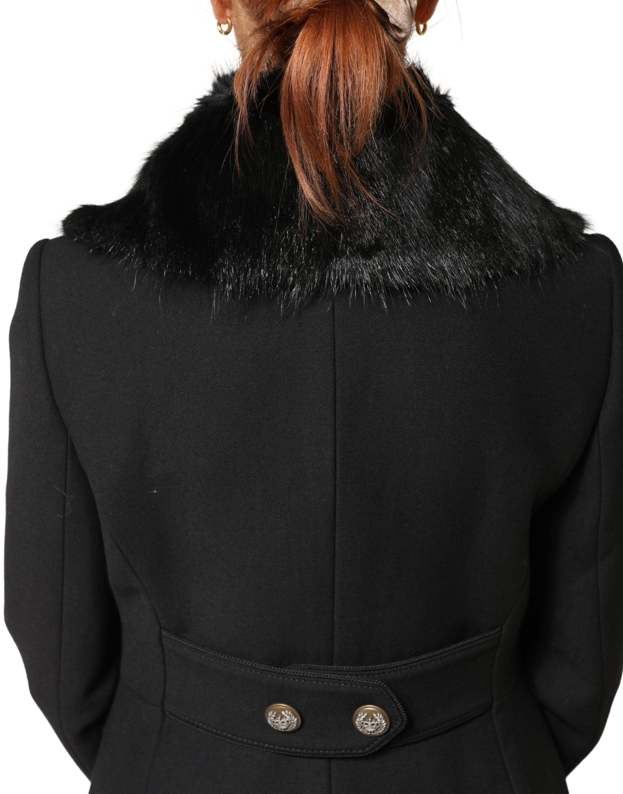 Dolce & Gabbana Schwarzer Pelzschal Hals Wrap Cover Kragenschal