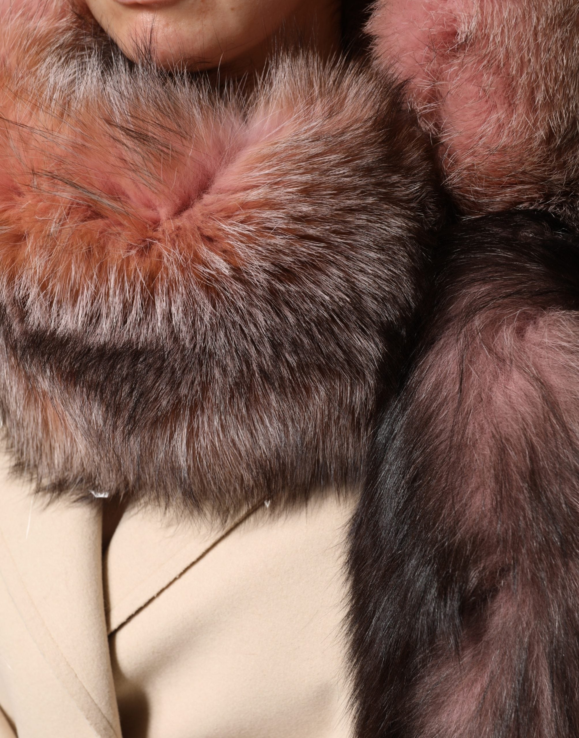 Dolce & Gabbana Rosa Frost Fuchs Pelz Halswärmer Winterschal