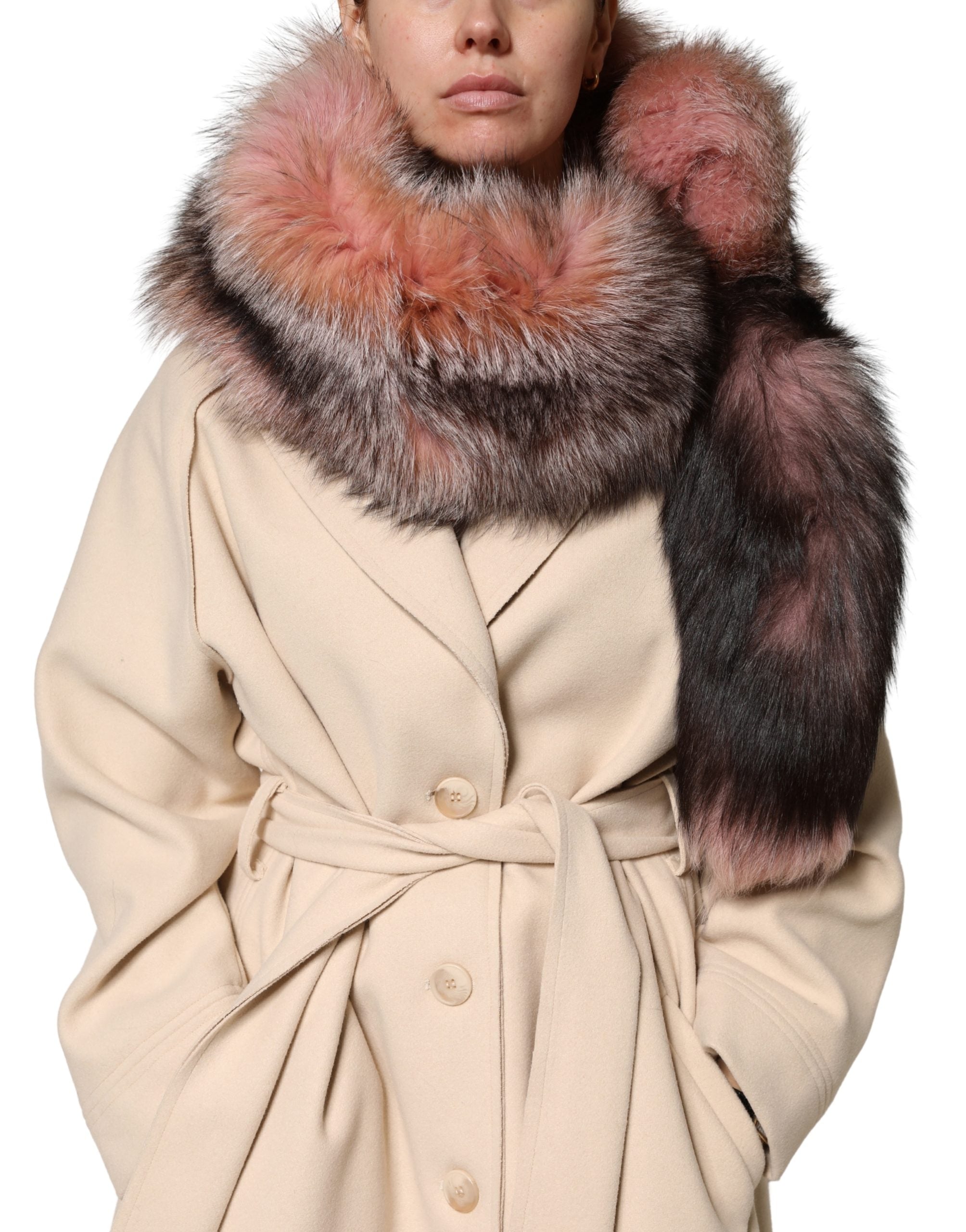 Dolce & Gabbana Rosa Frost Fuchs Pelz Halswärmer Winterschal