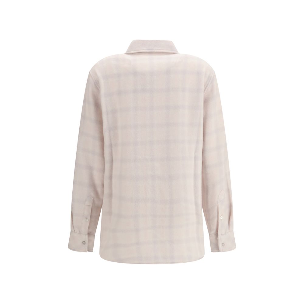God's True Cashmere Weißes Hemd aus Kaschmir mit Muster
