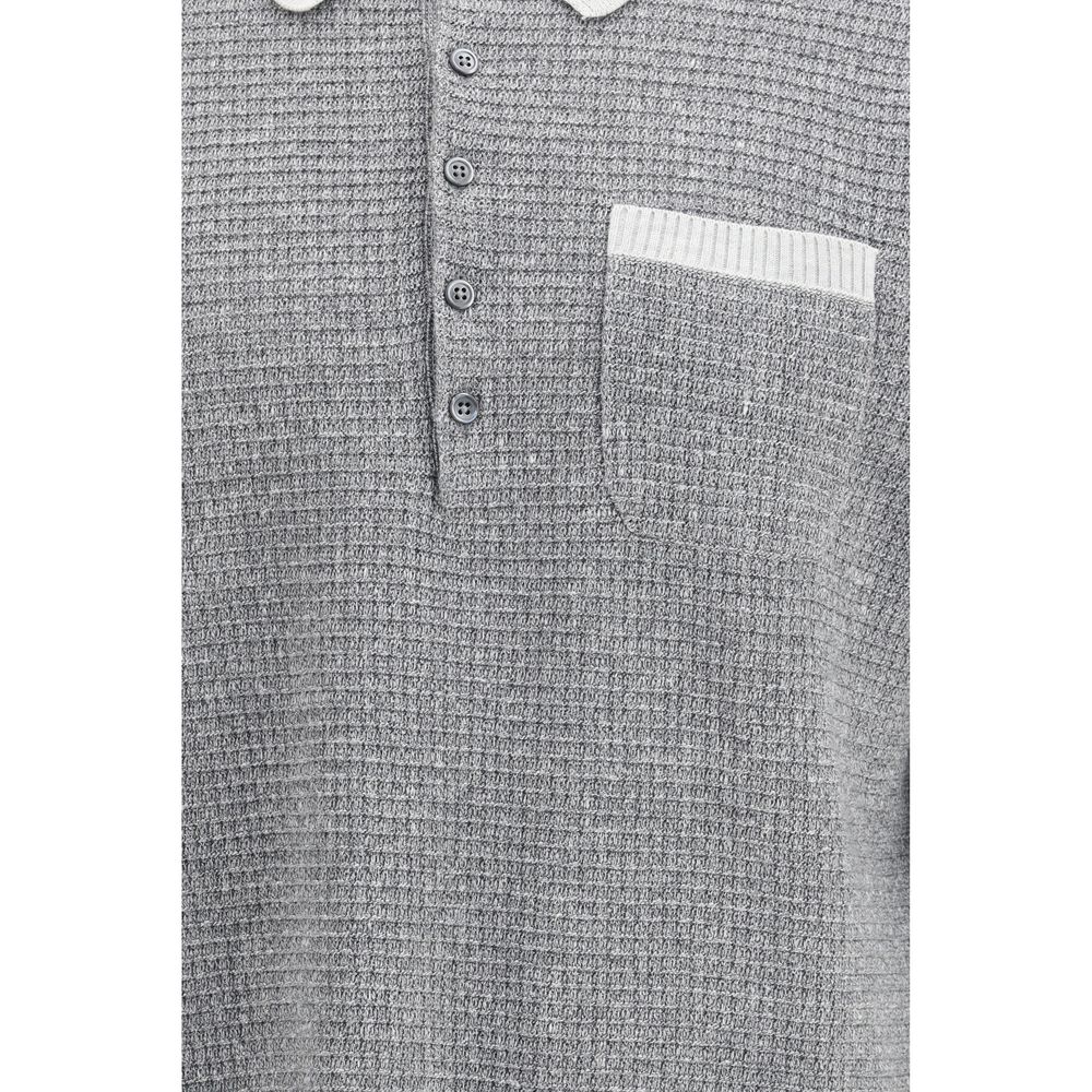 Thom Browne Graues Hemd aus Leinen mit Muster