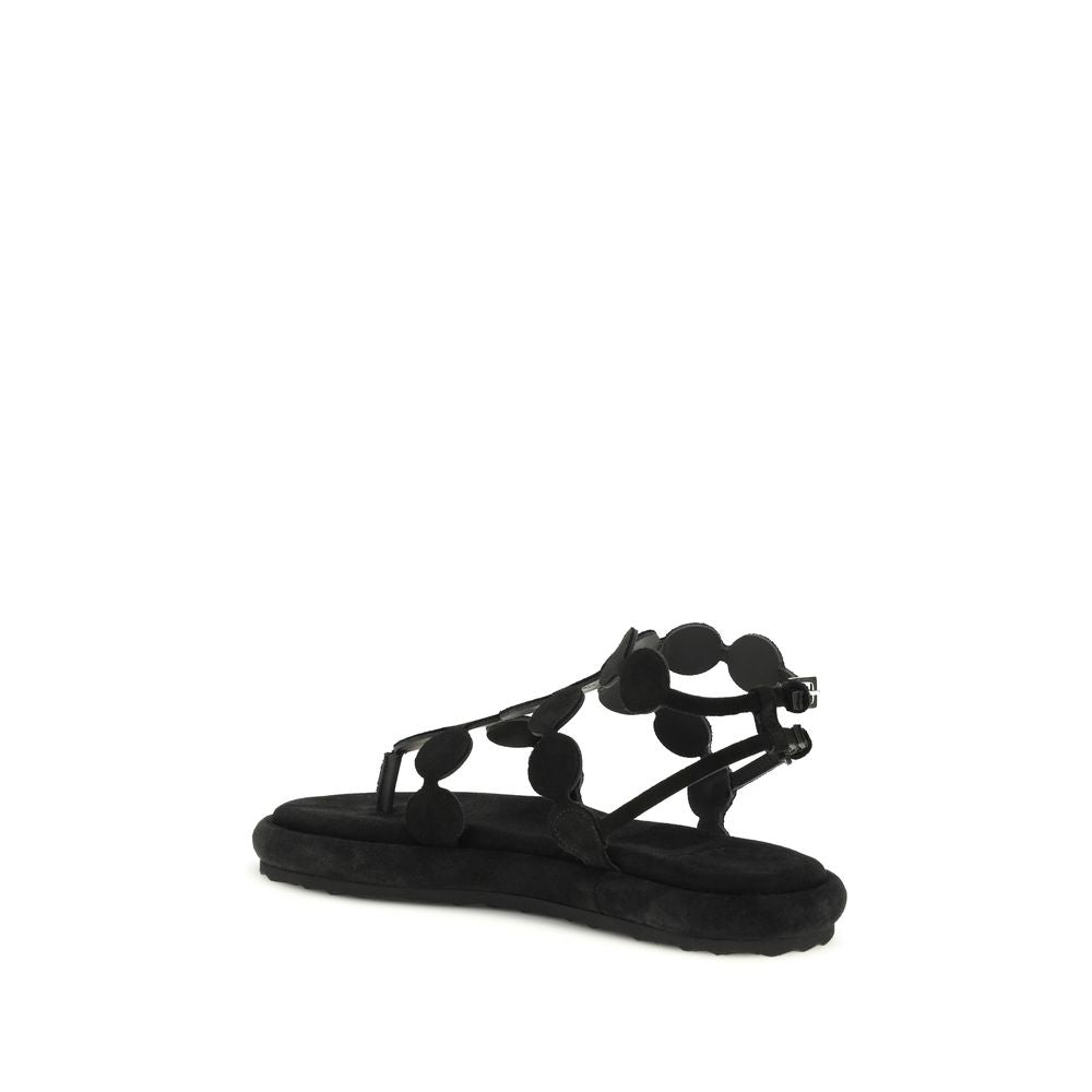 Pierre Hardy Schwarze Bos Taurus Kalbsleder Plateau-Sandalen