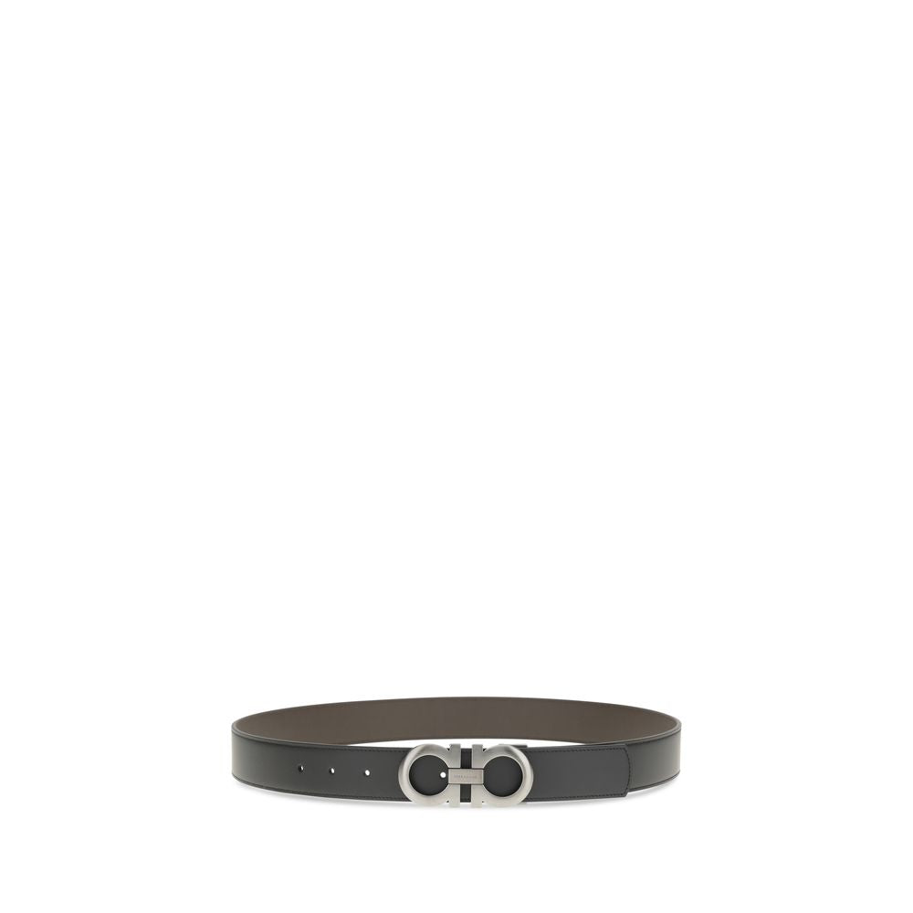 Ferragamo Schwarzer Kalbsleder Bos Taurus Regular Gürtel