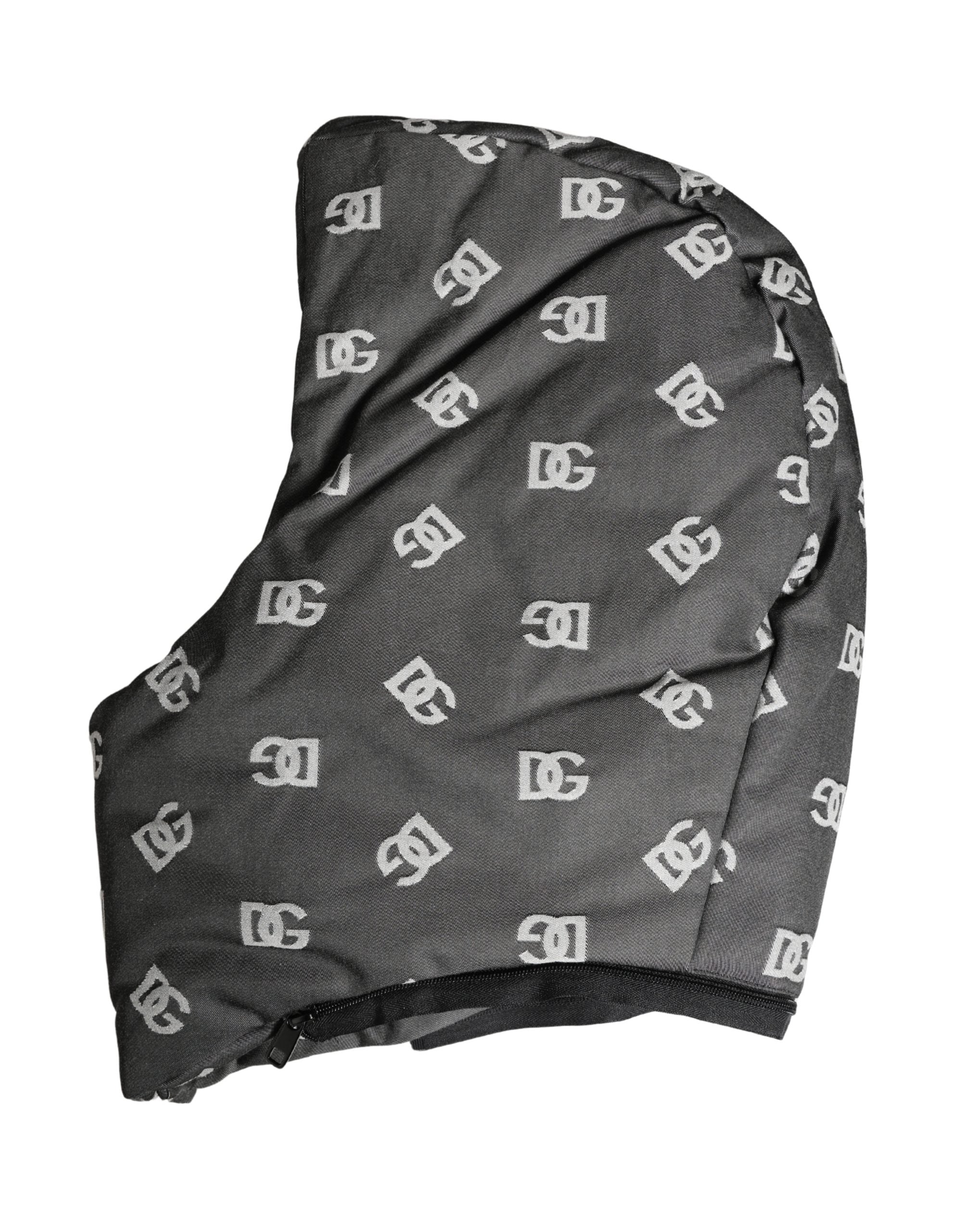Dolce & Gabbana Schwarze Kopftuch-Kappe mit Logo-Print Capello Hut