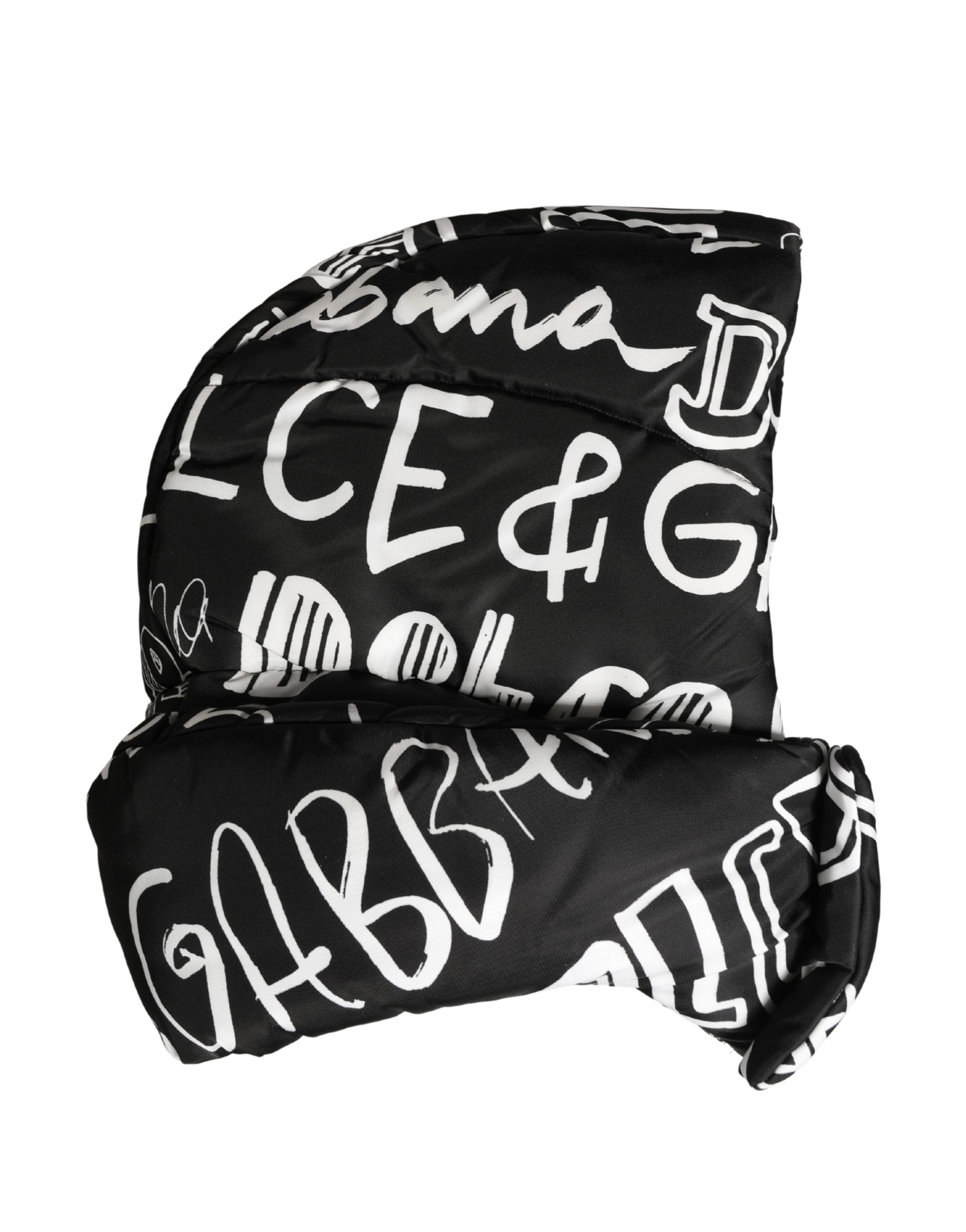 Dolce & Gabbana Schwarze Kopftuch-Kappe mit Logo-Print Capello Hut