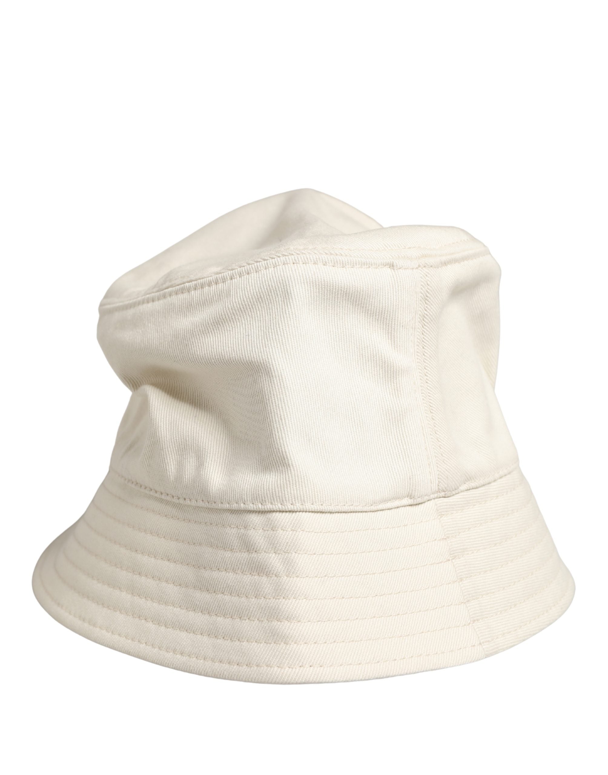 Dolce & Gabbana Herren Fischerhut aus weißer Baumwolle
