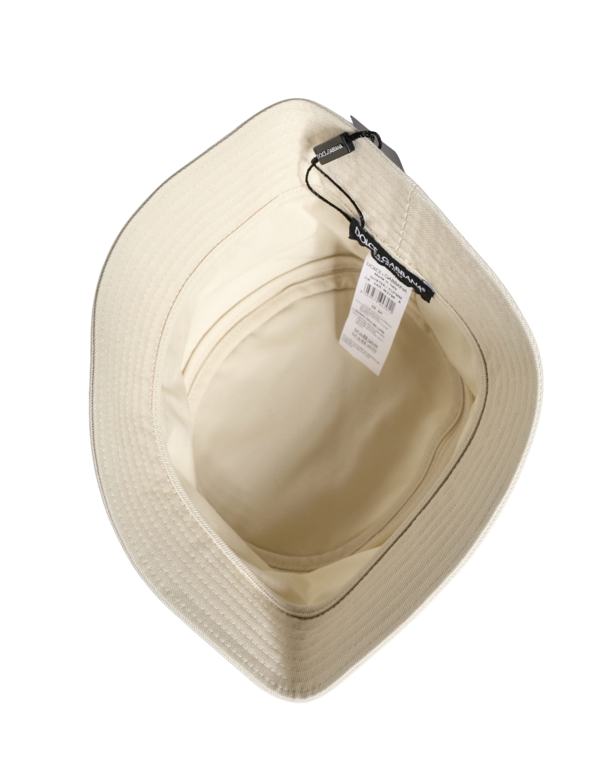 Dolce & Gabbana Herren Fischerhut aus weißer Baumwolle