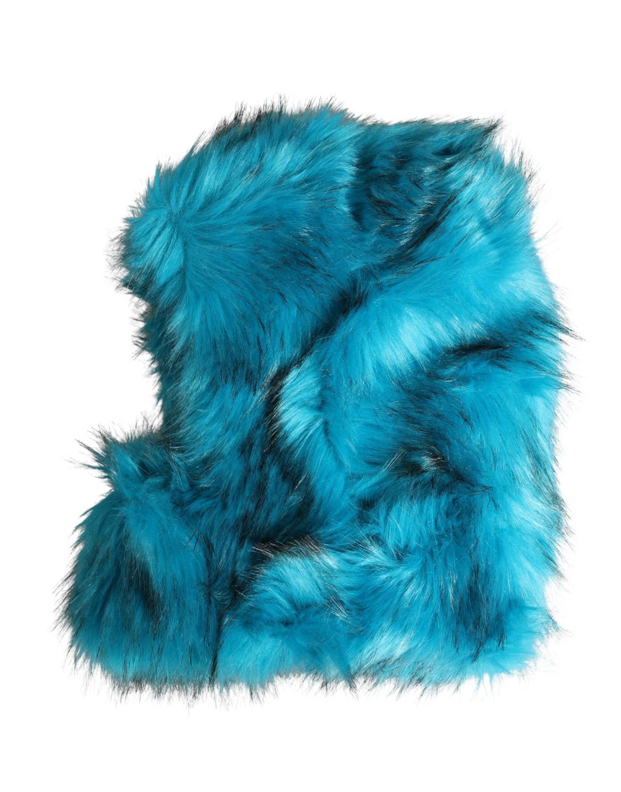 Dolce & Gabbana Blaue Modacryl-Pelz-Damen-Bucket-Capello-Mütze