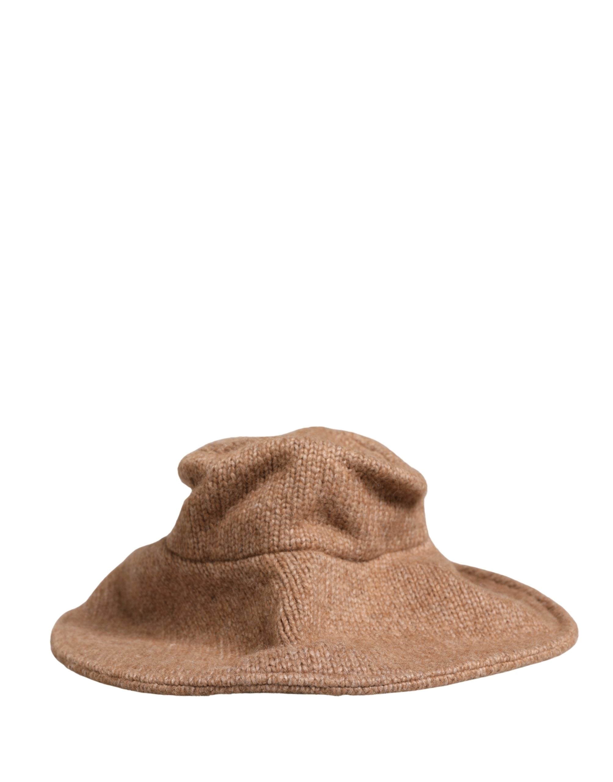 Dolce & Gabbana Braune Alpaka-Woll-Strickmütze für Damen