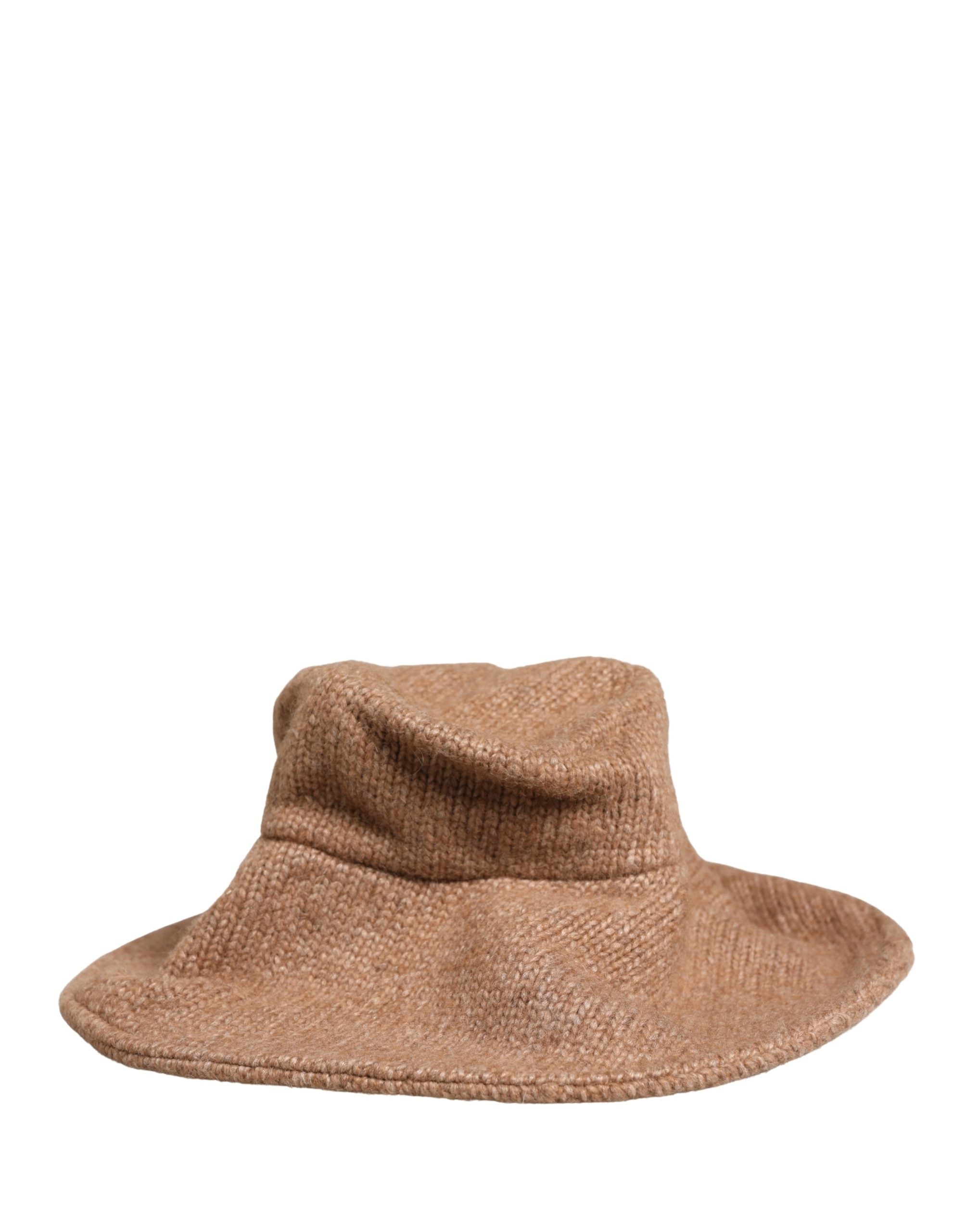Dolce & Gabbana Braune Alpaka-Woll-Strickmütze für Damen