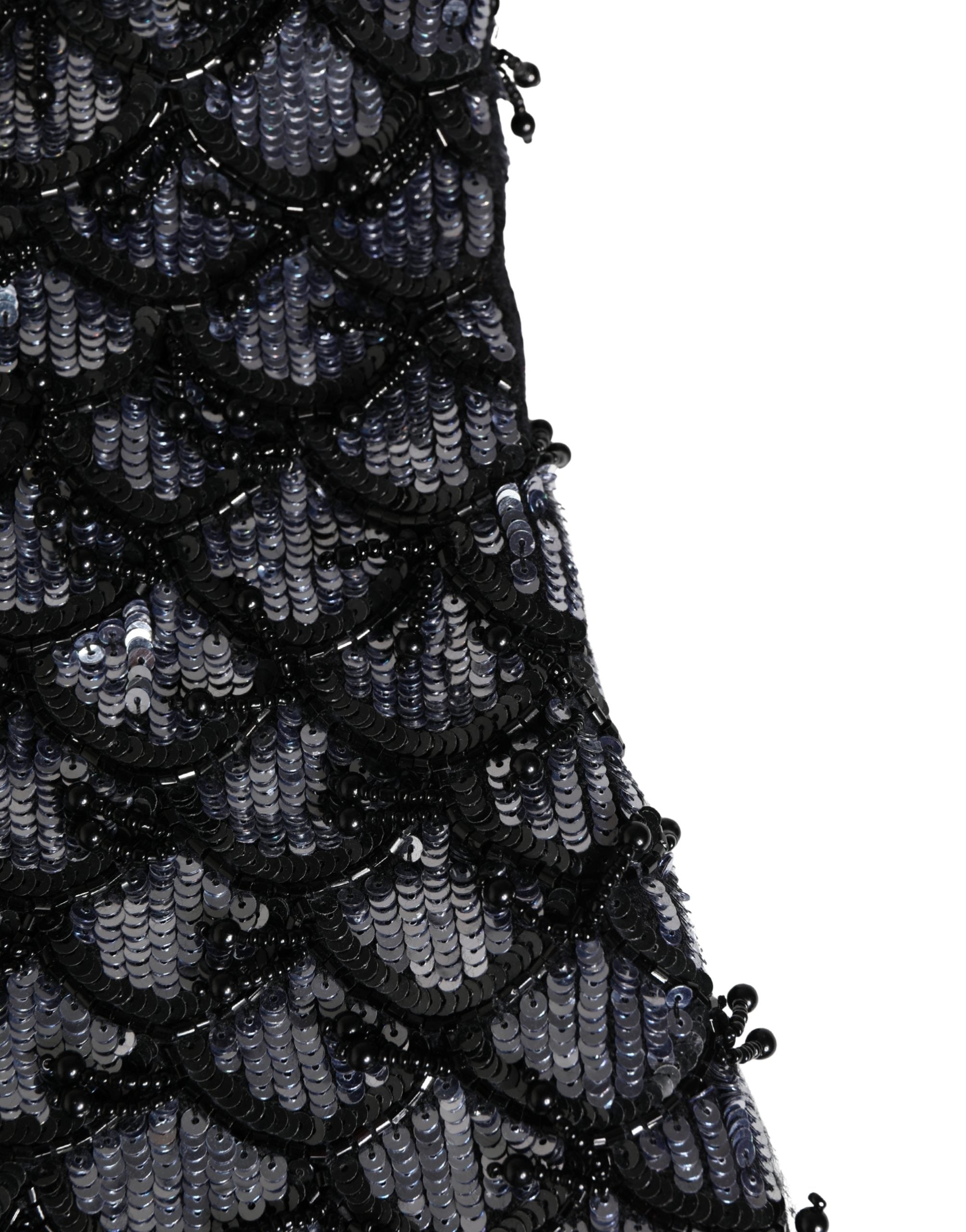 Dolce & Gabbana Schwarze Woll-Sturmhaube mit Kristallbesatz