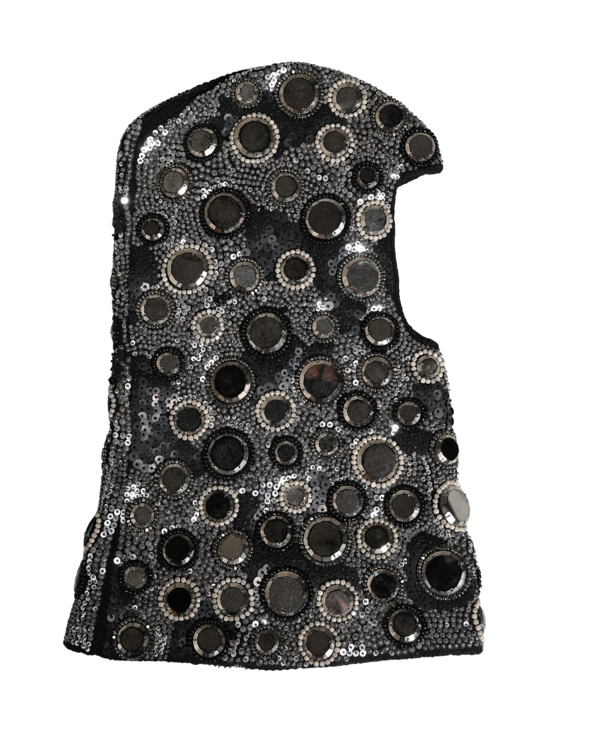 Dolce & Gabbana Schwarze Woll-Sturmhaube mit Kristallbesatz