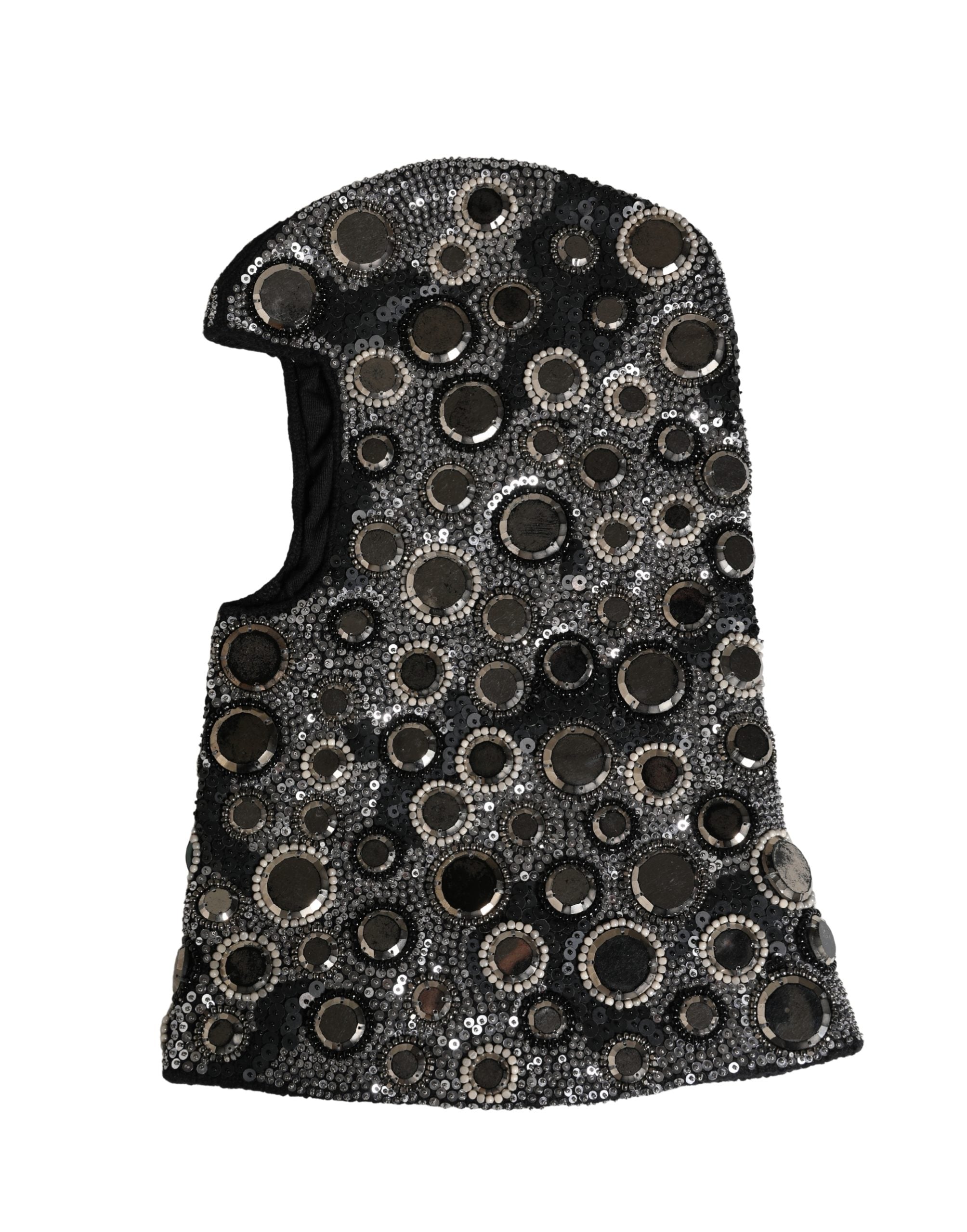 Dolce & Gabbana Schwarze Woll-Sturmhaube mit Kristallbesatz