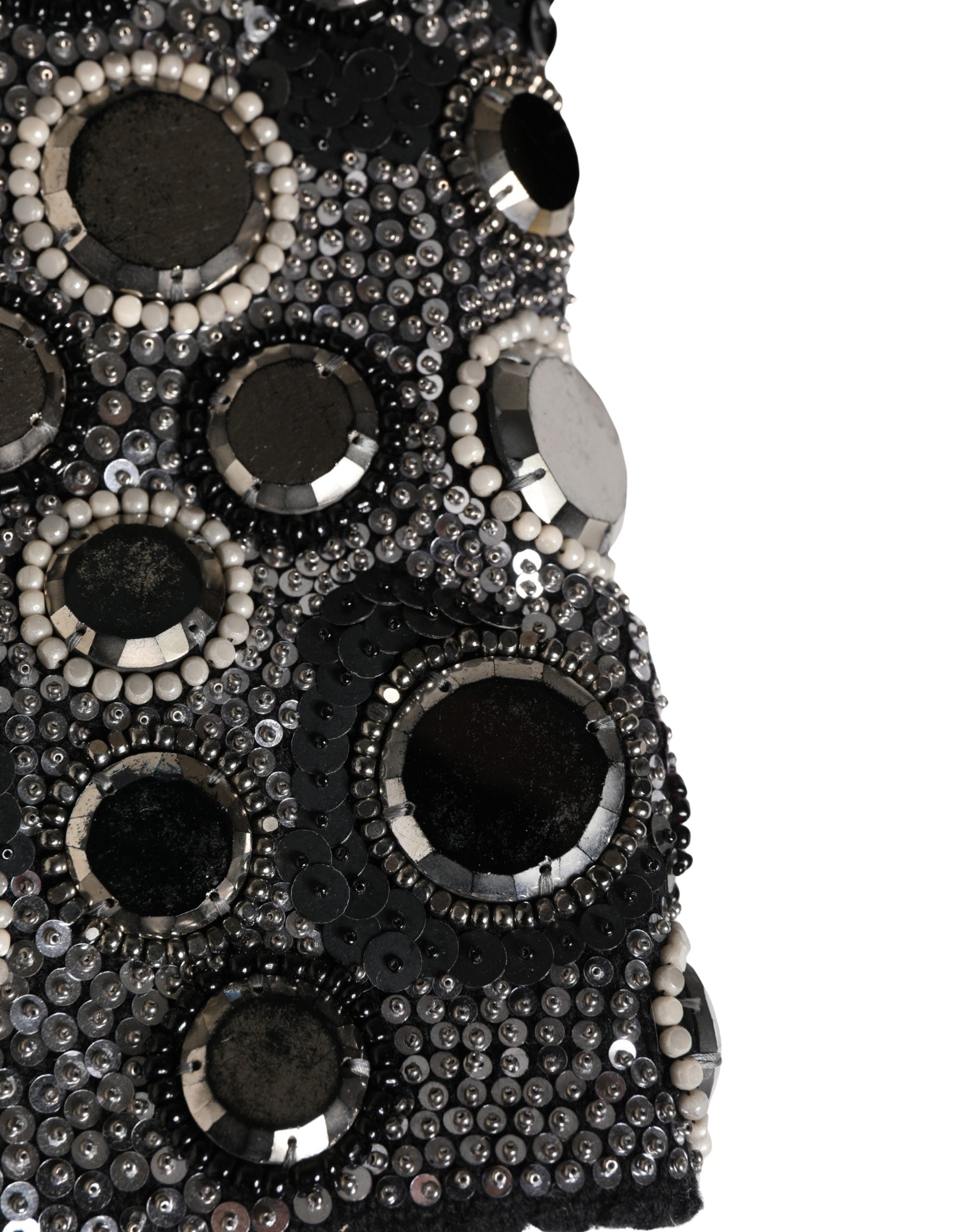 Dolce & Gabbana Schwarze Woll-Sturmhaube mit Kristallbesatz