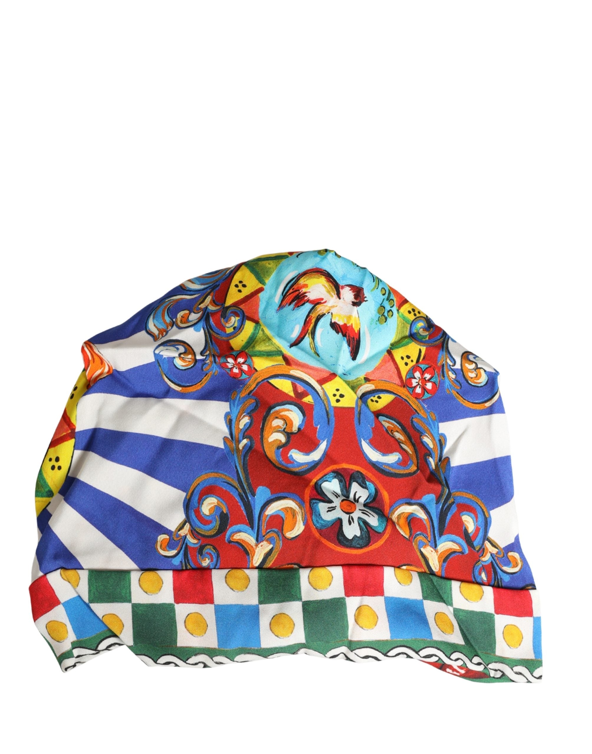 Dolce & Gabbana Mehrfarbiger Turban-Kopfschmuck mit Carretto-Motiv