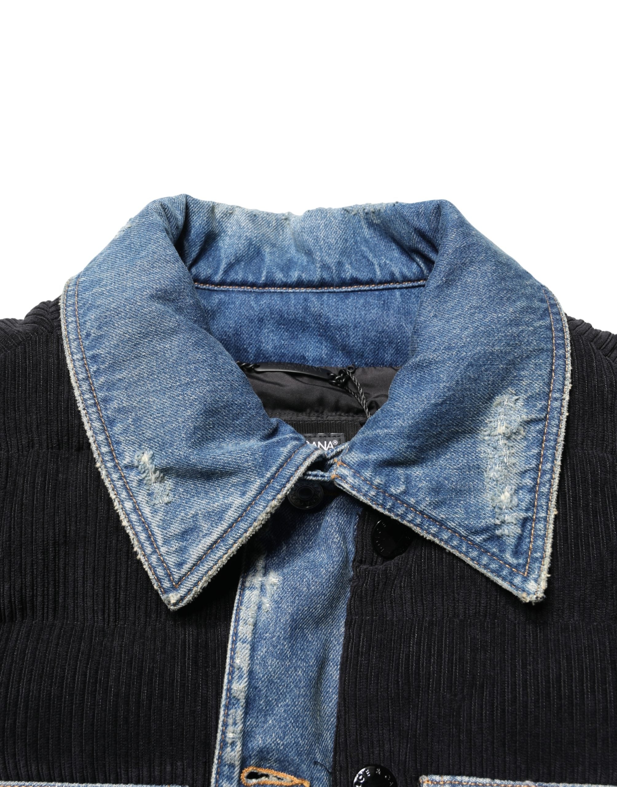 Dolce & Gabbana Schwarze blaue Baumwoll-Denim-Blouson-Jacke für Herren