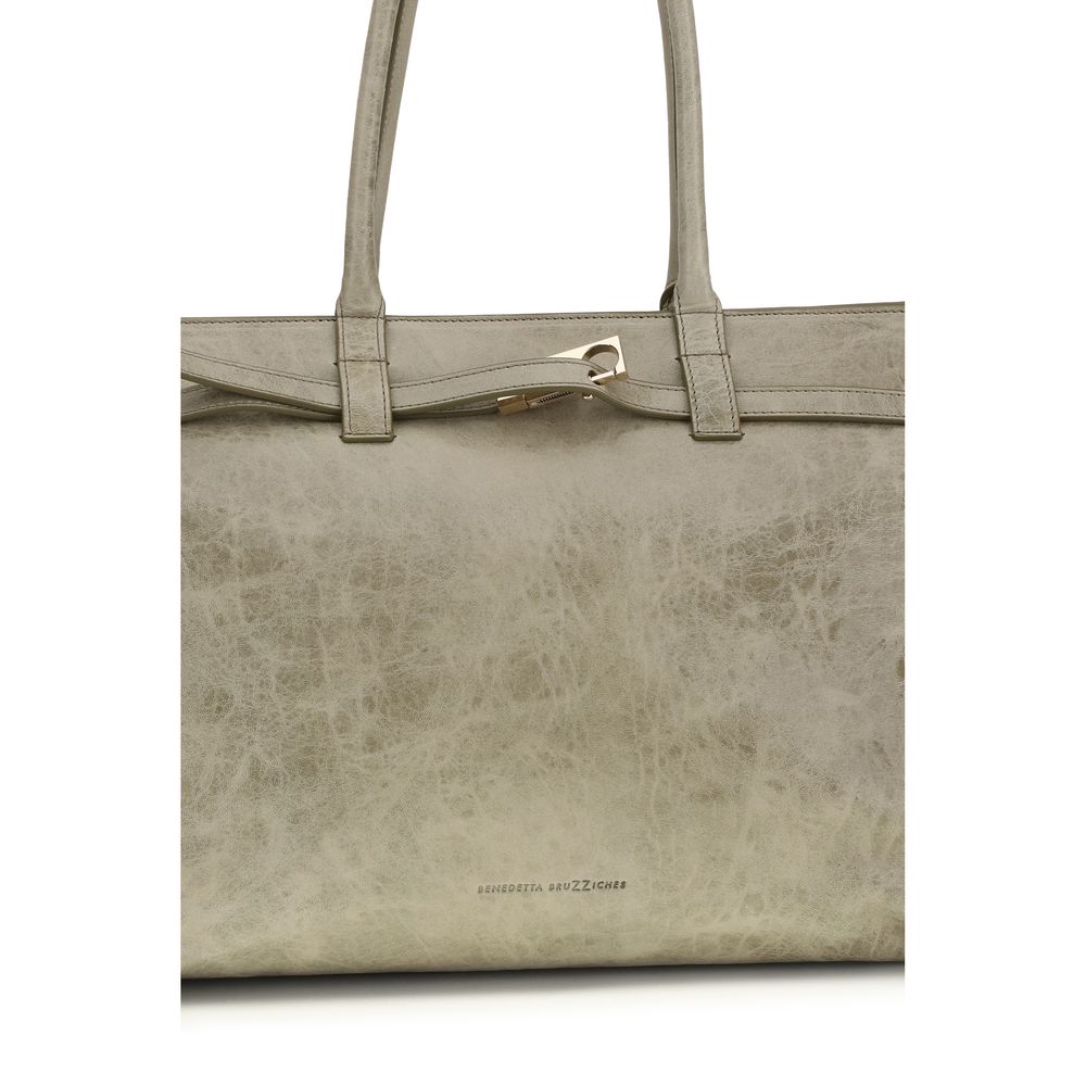 Benedetta Bruzziches Beige Kalbsleder Bos Taurus Schultertasche
