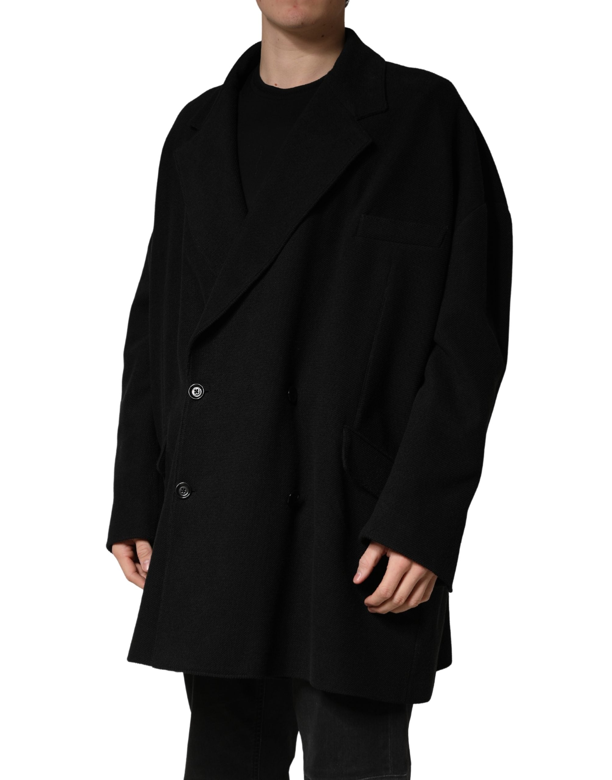 Dolce & Gabbana Schwarzer Zweireihiger Anzugjacke mit 2 Knöpfen