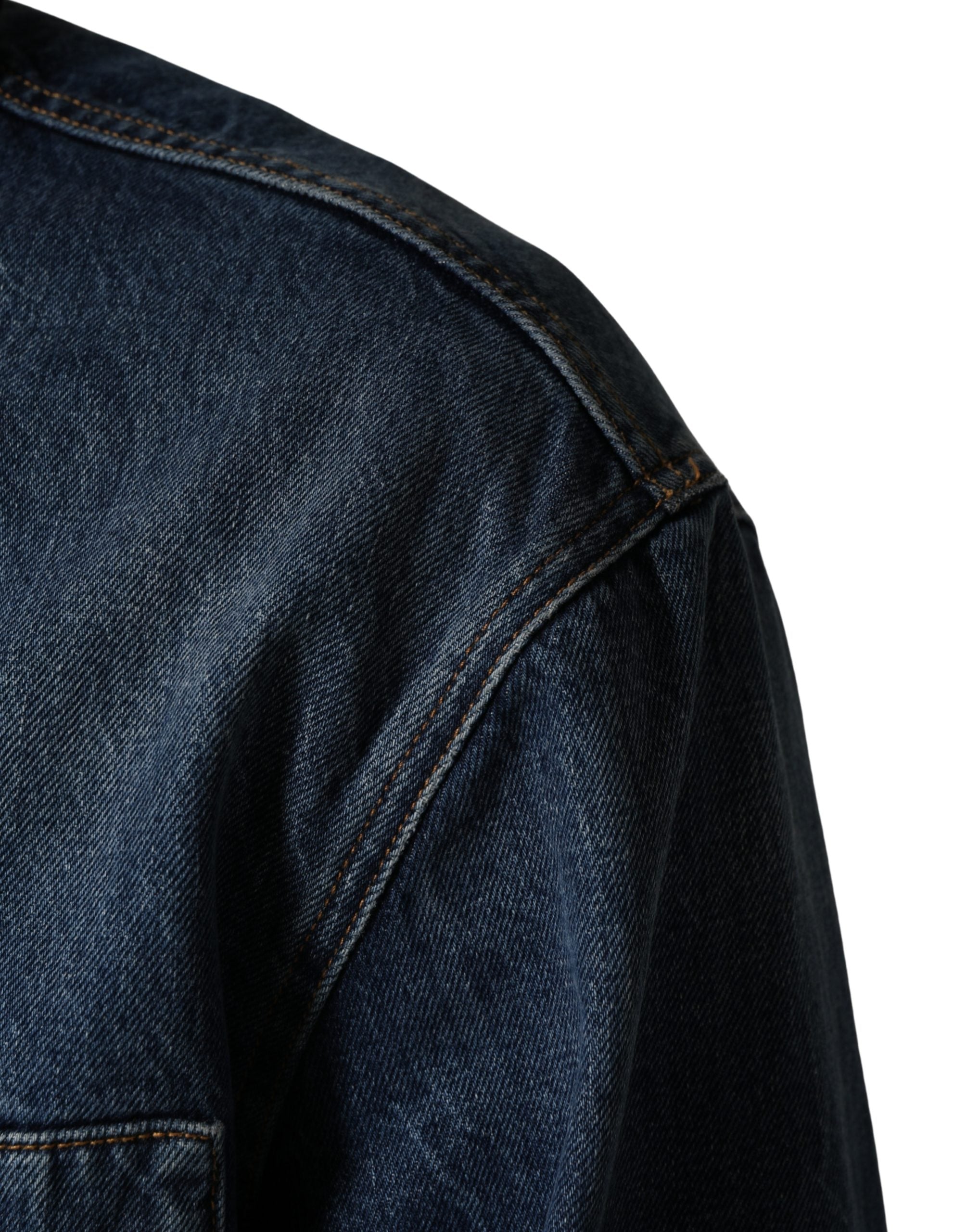Dolce & Gabbana Schwarze blaue Baumwoll-Denim-Blouson-Jacke für Herren