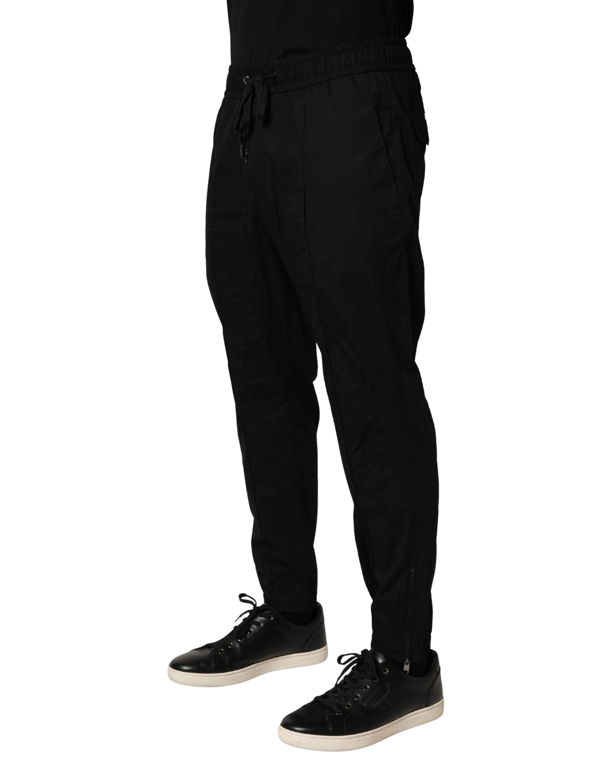 Dolce & Gabbana Schwarze Baumwoll Skinny Herren Jogger Hose