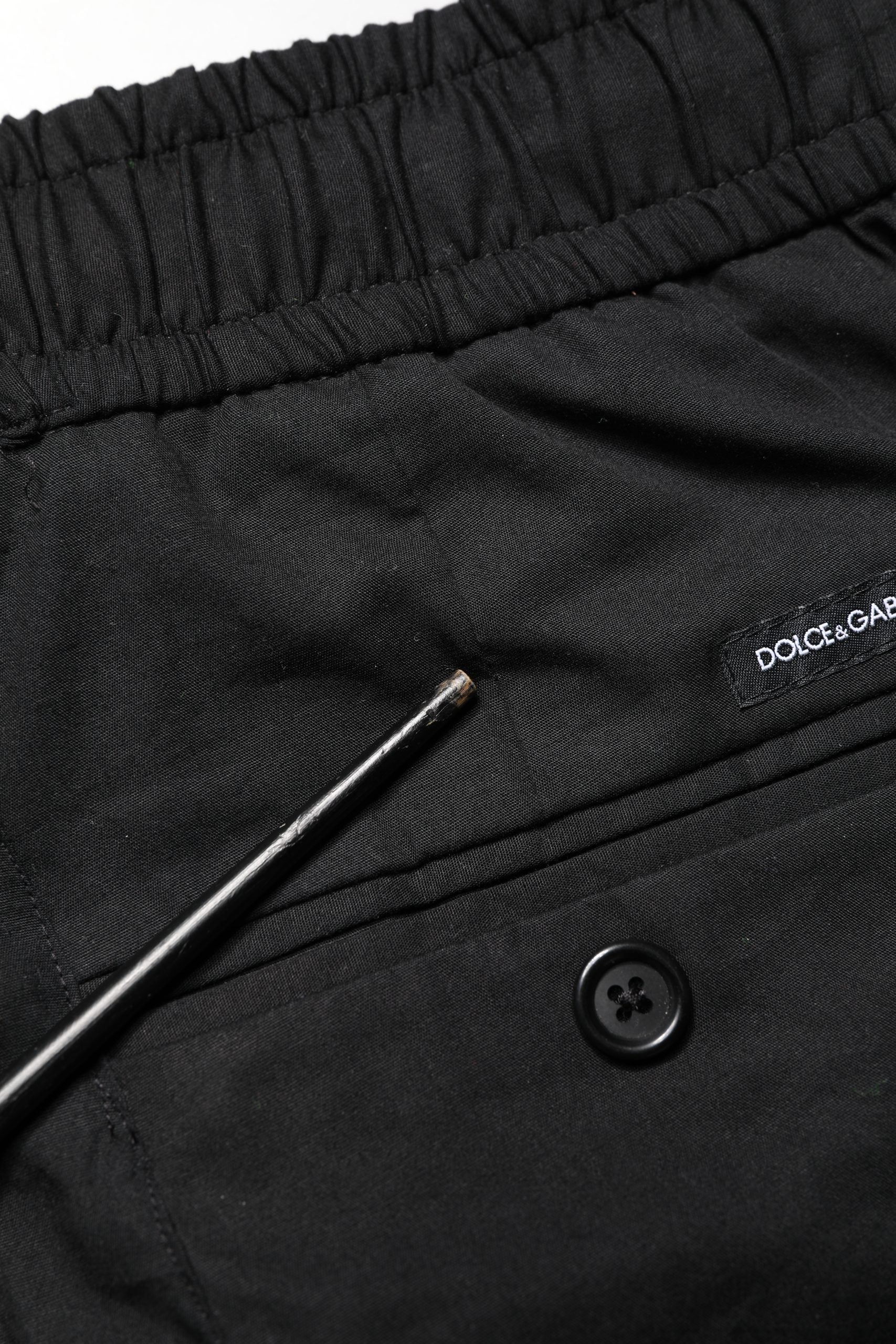 Dolce & Gabbana Schwarze Baumwoll Skinny Herren Jogger Hose