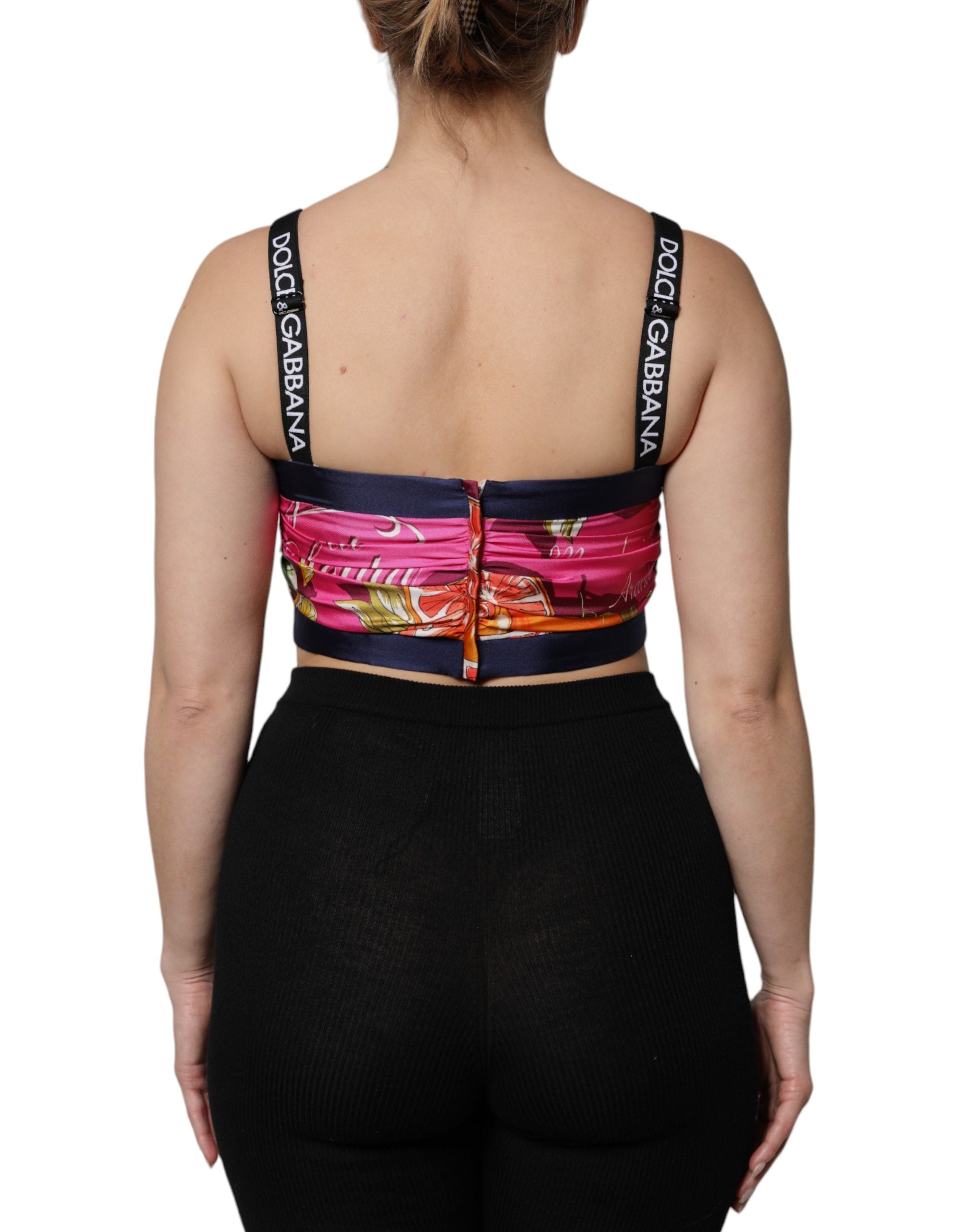 Dolce & Gabbana Mehrfarbiges Seiden-Bustier-Top im Corsagen-Stil