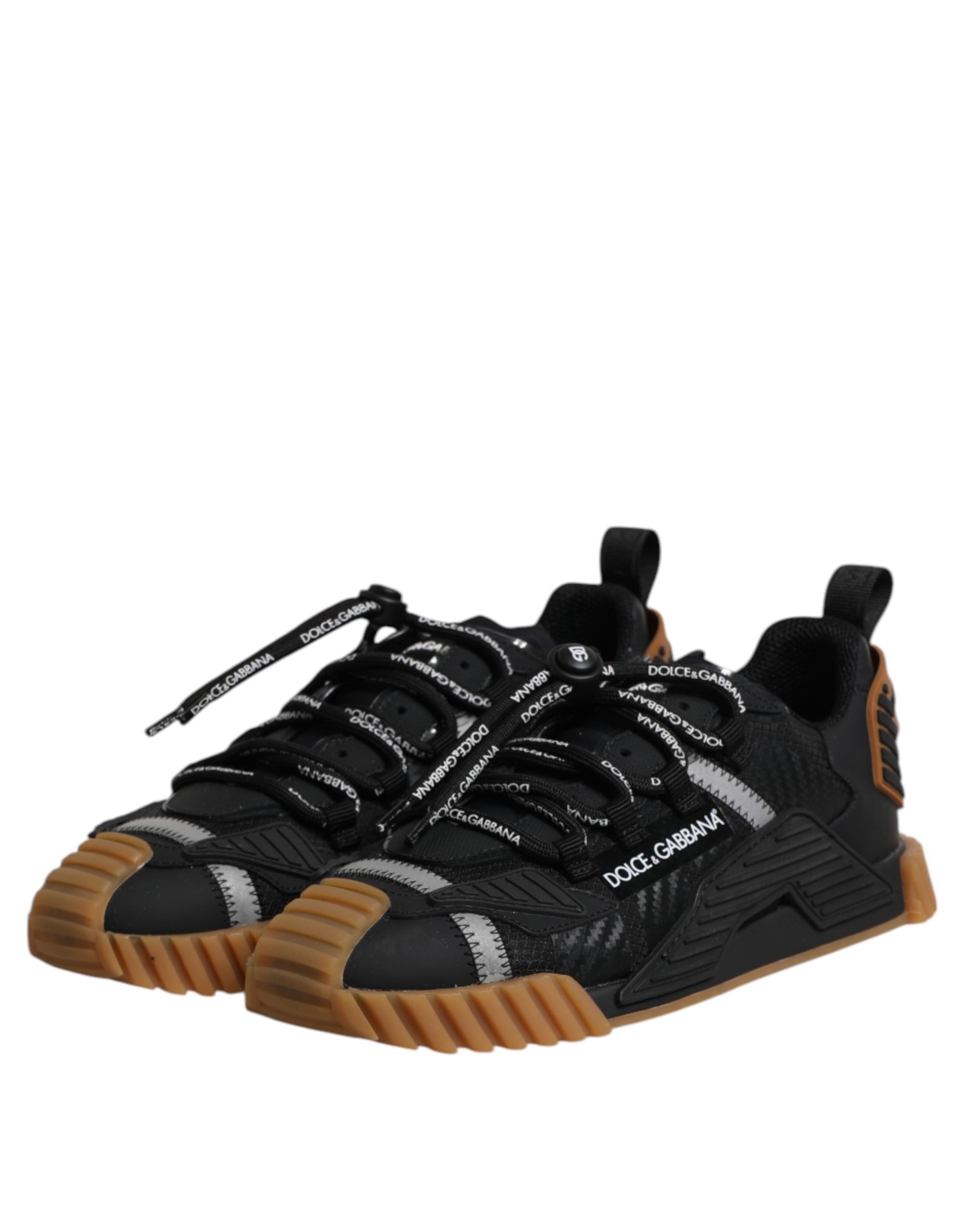 Dolce & Gabbana Schwarze NS1 Low-Top-Sneaker mit Logo-Schnürung