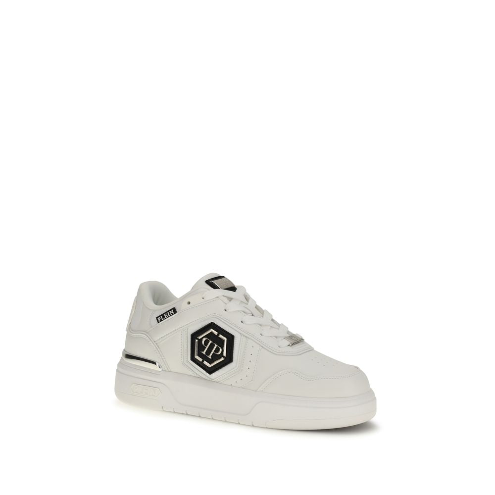 Philipp Plein Weiße Kalbsleder Bos Taurus Athletic Sneaker