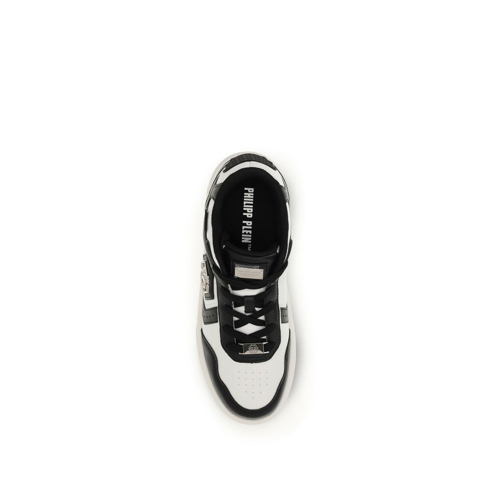 Philipp Plein Schwarze Bos Taurus Kalbsleder Sneaker