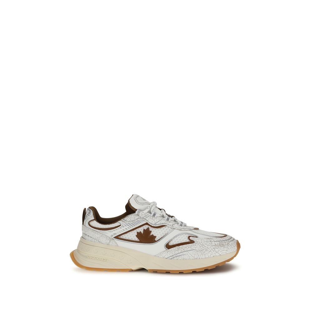 Dsquared² Weiße Kalbsleder Bos Taurus Athletic Sneaker