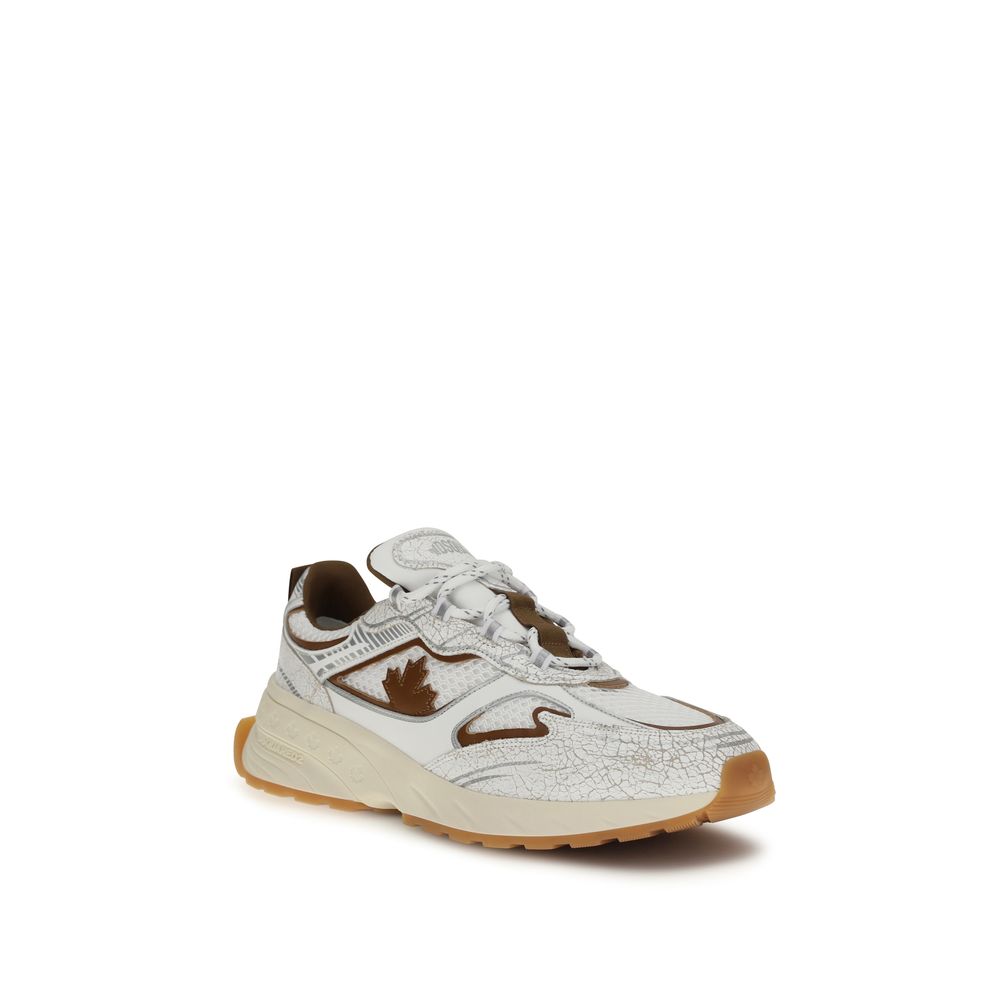Dsquared² Weiße Kalbsleder Bos Taurus Athletic Sneaker